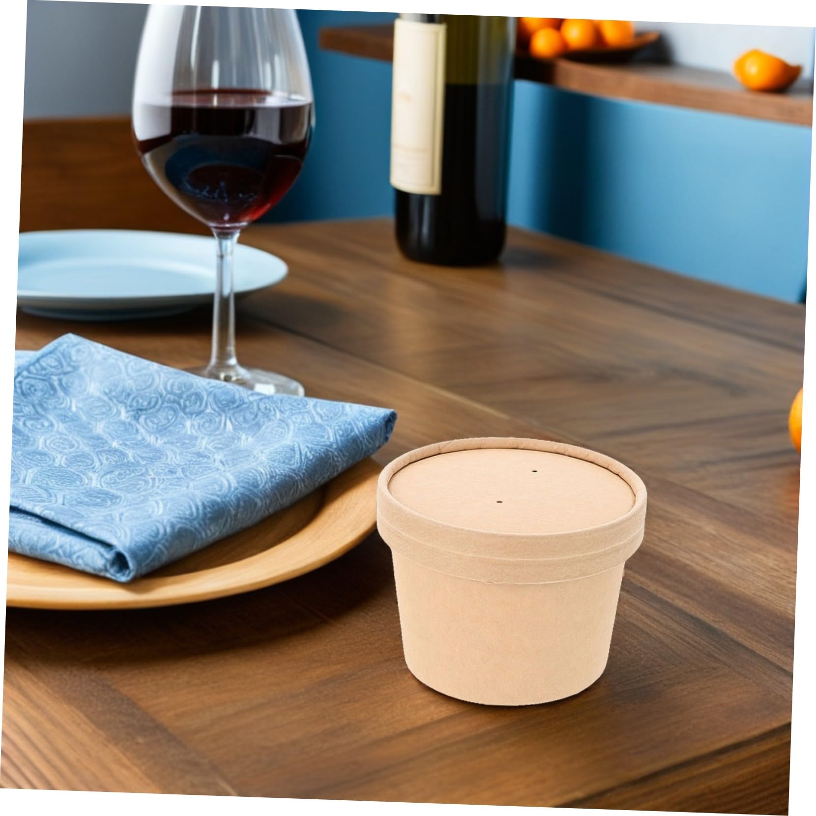 Set da 10 Coppette Gelato Carta 8oz Coperchio, Tazze Monoporzione per Gelati e Snack