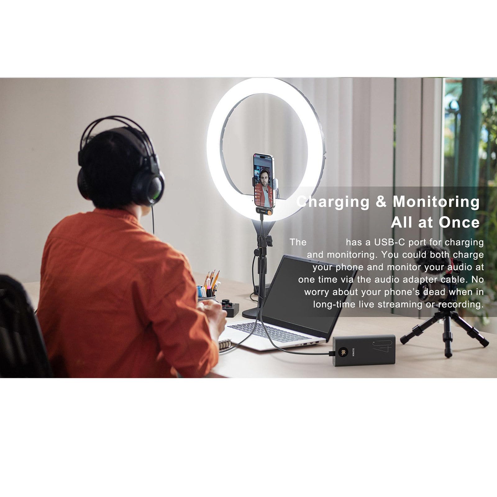 Mini microfono wireless a doppio canale 2.4G Dsp Riduzione del rumore Lavalier Radio Registrazione Attrezzatura mobile per trasmissione in diretta,White-Type-C