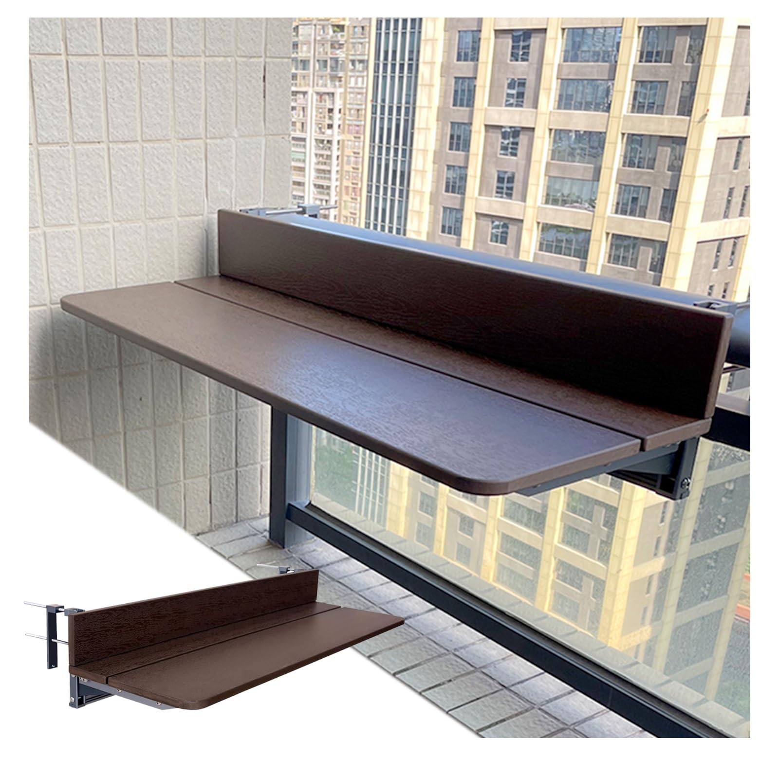 Mesa auxiliar para balcón plegable ahorra espacio en patios pequeños
