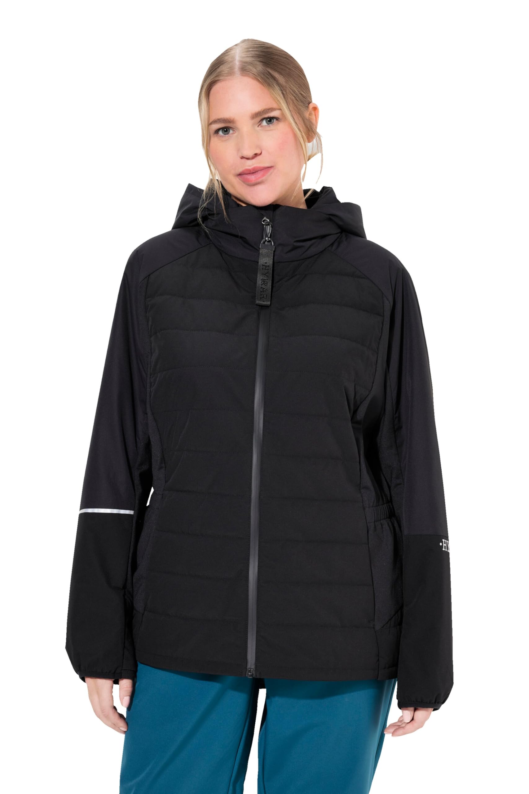 Ulla Popken Damen große Größen Übergrößen Plus Size HYPRAR Funktions-Hybridjacke, wasserdicht, Stretch 812227