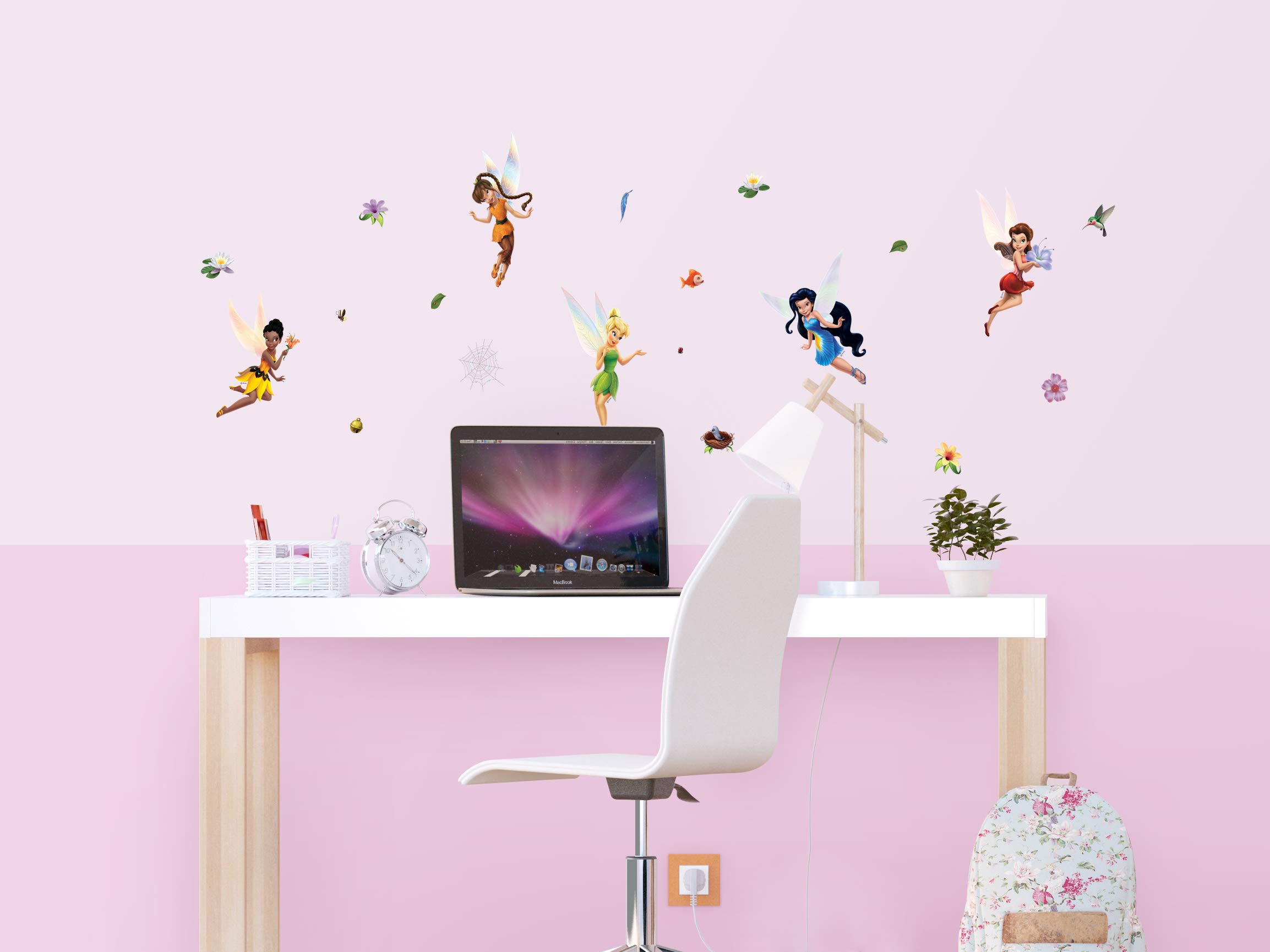 Disney wróżki do pokoju dziecięcego, naklejka ścienna, naklejka ścienna dla dziewczynki dekoracja od AG Design 30 x 30 cm | DKS 1096