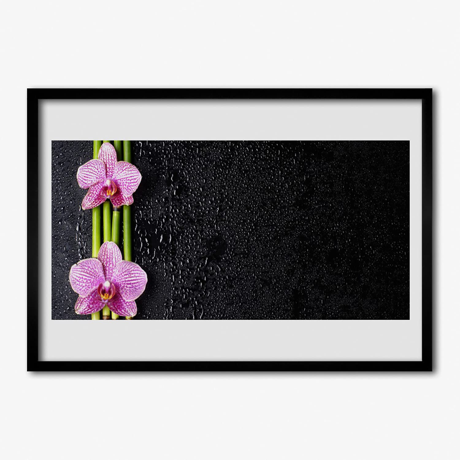 Affiche avec cadre fleur de bambou 70x50 cm pour déco murale