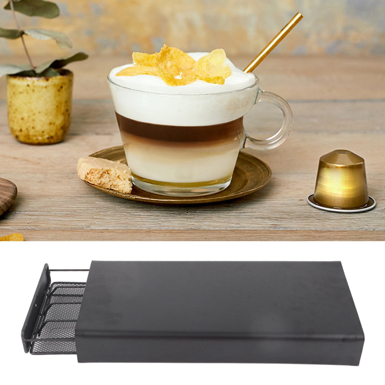 Dispensador de café, soporte para cápsulas de café, capacidad para 40 cápsulas, portacápsulas de café, 37,5 x 17,5 x 5,3 cm