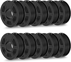 TECBEARS Matte PLA Filament 10 kg Black, Dimensional Accuracy +/- 0.02 mm, Pack of 10 1 kg Spool (2.2 lbs)