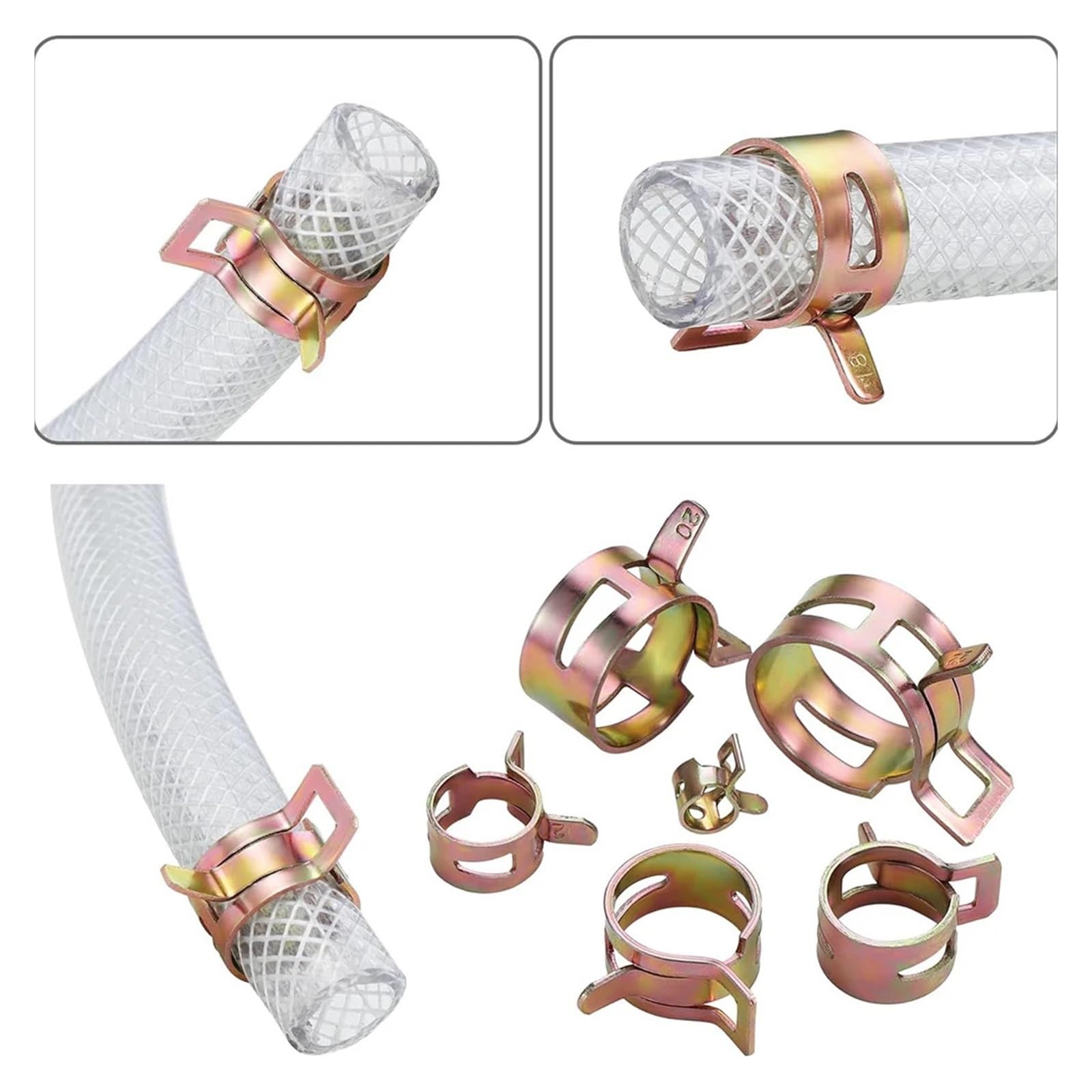 200 Stück 6–22 mm Kraftstoffschlauch-Federklemmen