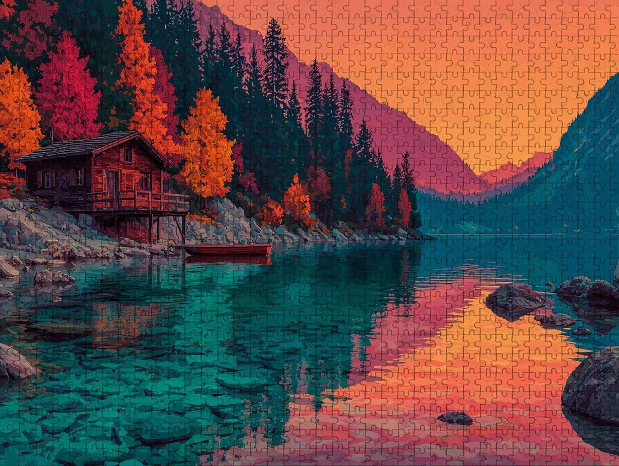 Puzzle z motywem zachodu słońca, 5000 elementów dla dorosłych, drewniane puzzle "zrób to sam", 156 x 105 cm, drewniane puzzle dla całej rodziny, sprytne zagadki, dekoracyjne puzzle, gra zręcznościowa