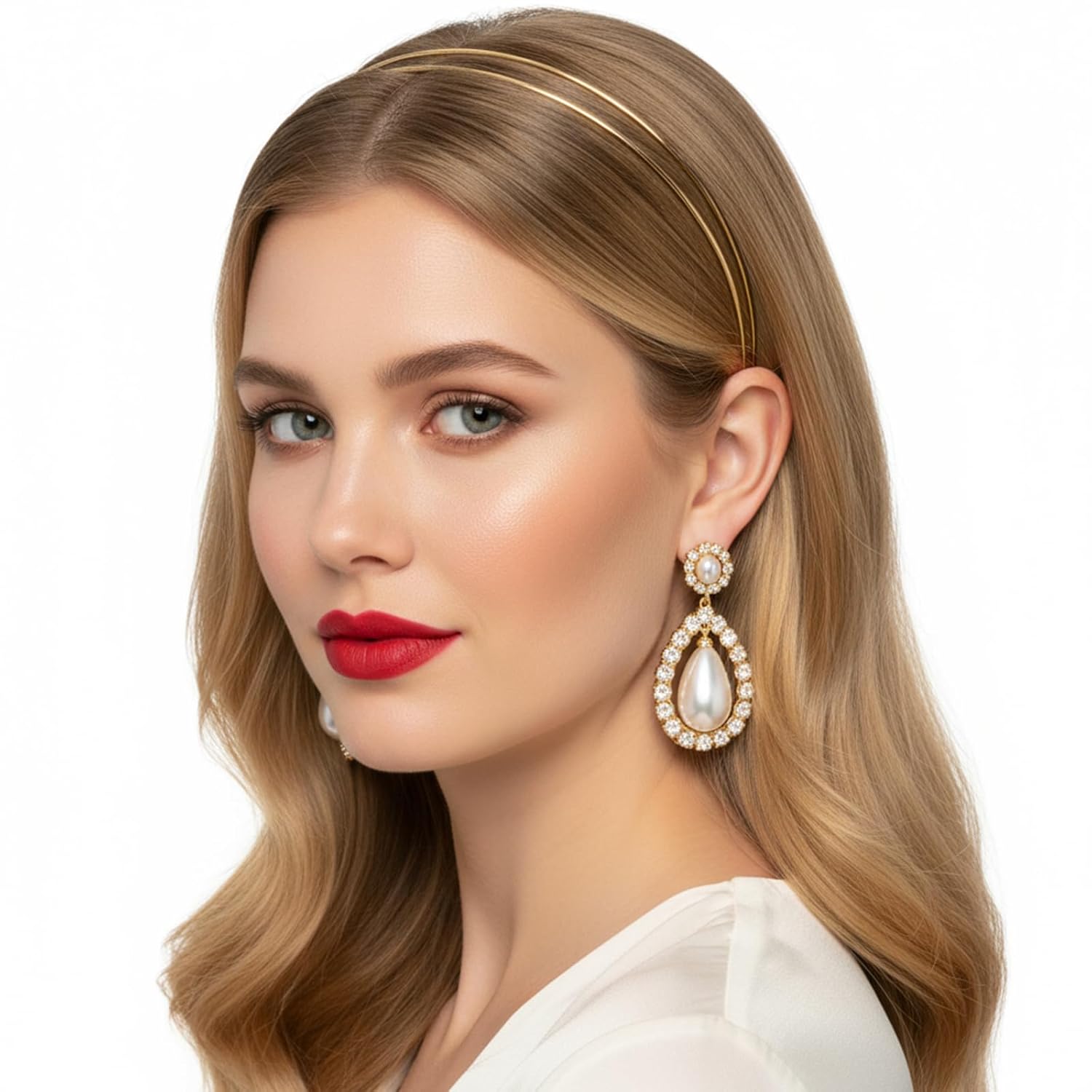 3PCS Metal Headband, Double Layer Headband for Women Silver Gold Rose Gold Thin Hair Band Simple Metal Headbands Elastic GoldHeadband Elegant Hairs Accessories for Women Girl All Hairstyle - Image 5