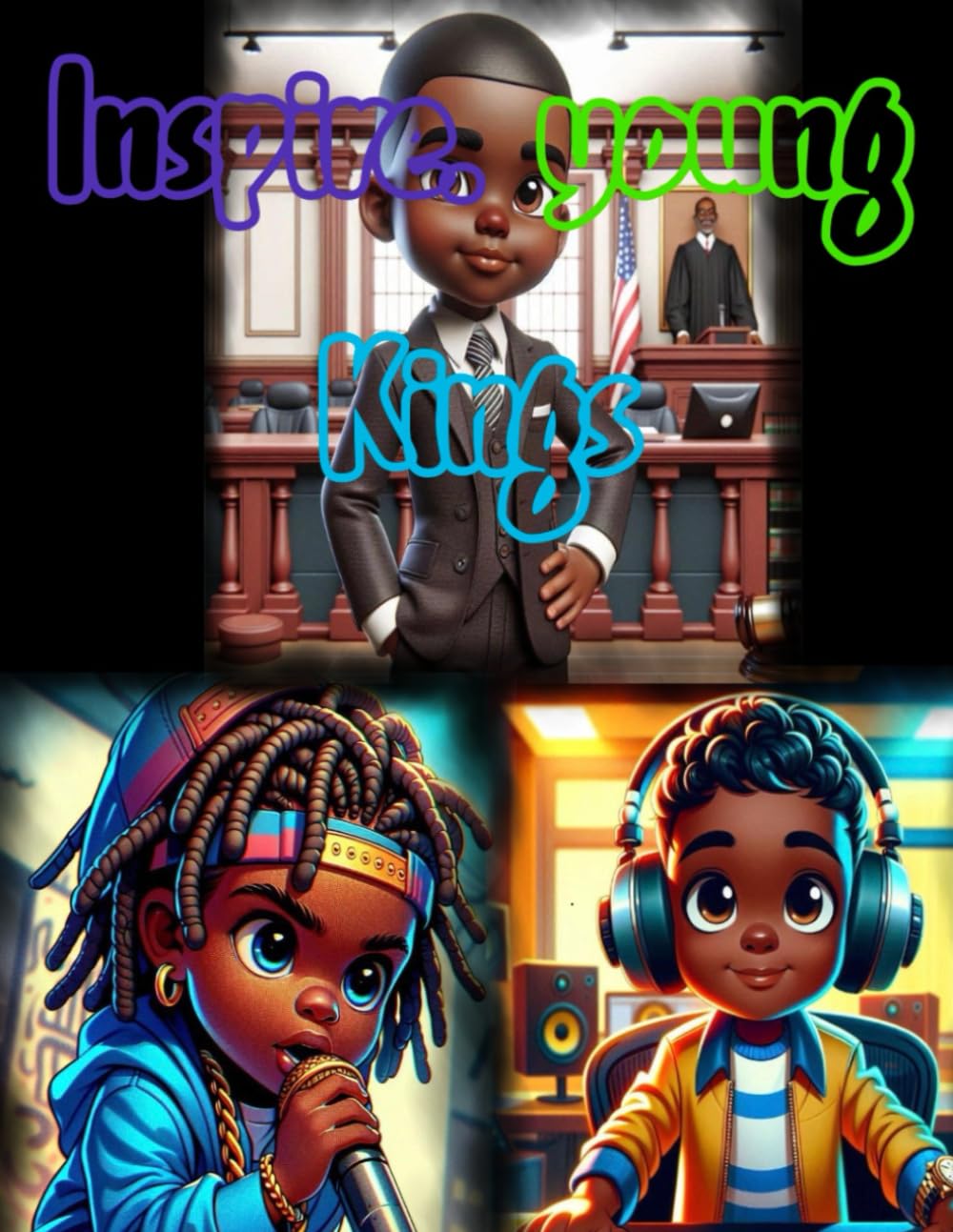 Inpire young kings: Black young kings, coloring, book with affirmations to increase confidence inspire our young black kings to shoot for the star.