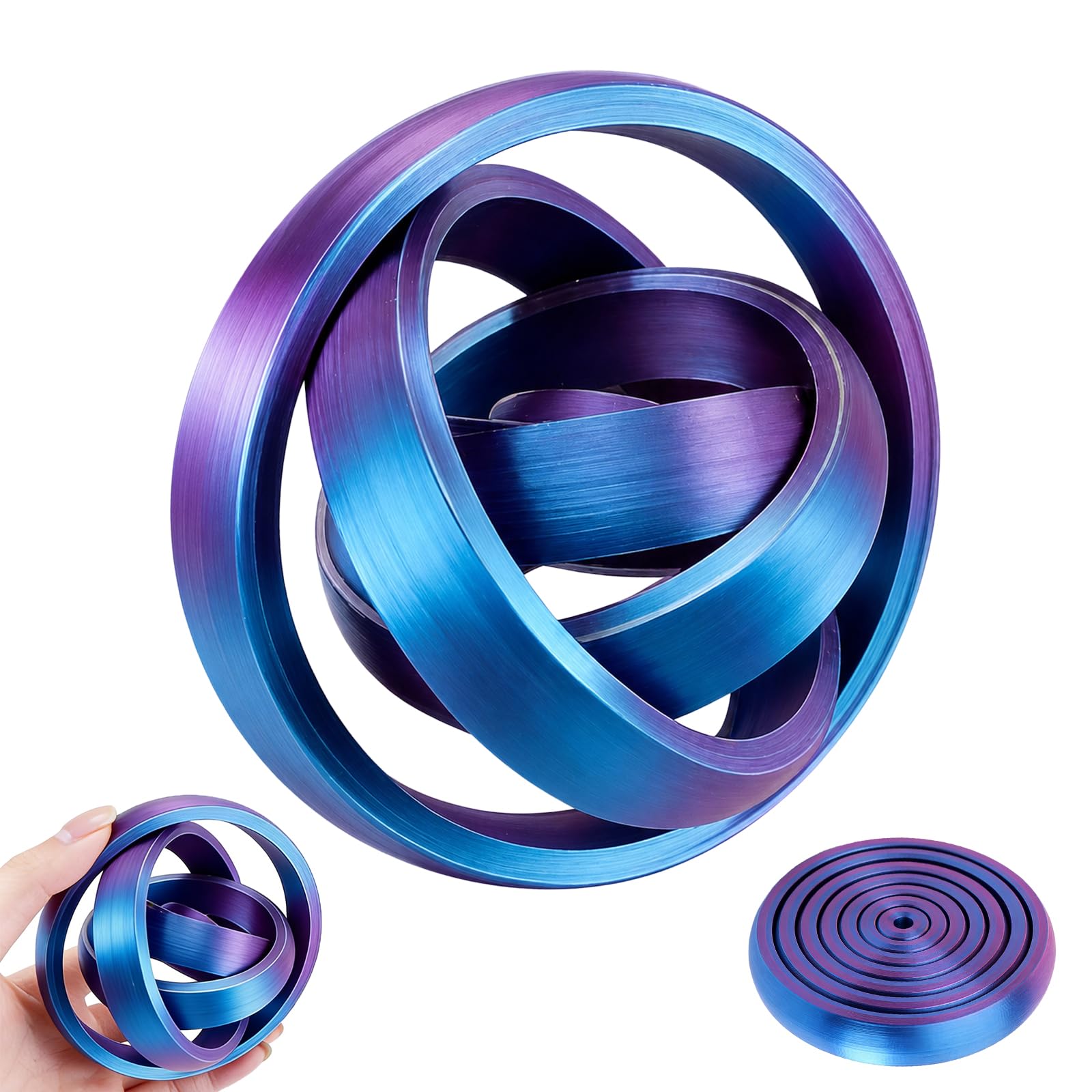 3D-Printed Interstellar Sphere Fidget Spinner, 360° Desk Toy Set