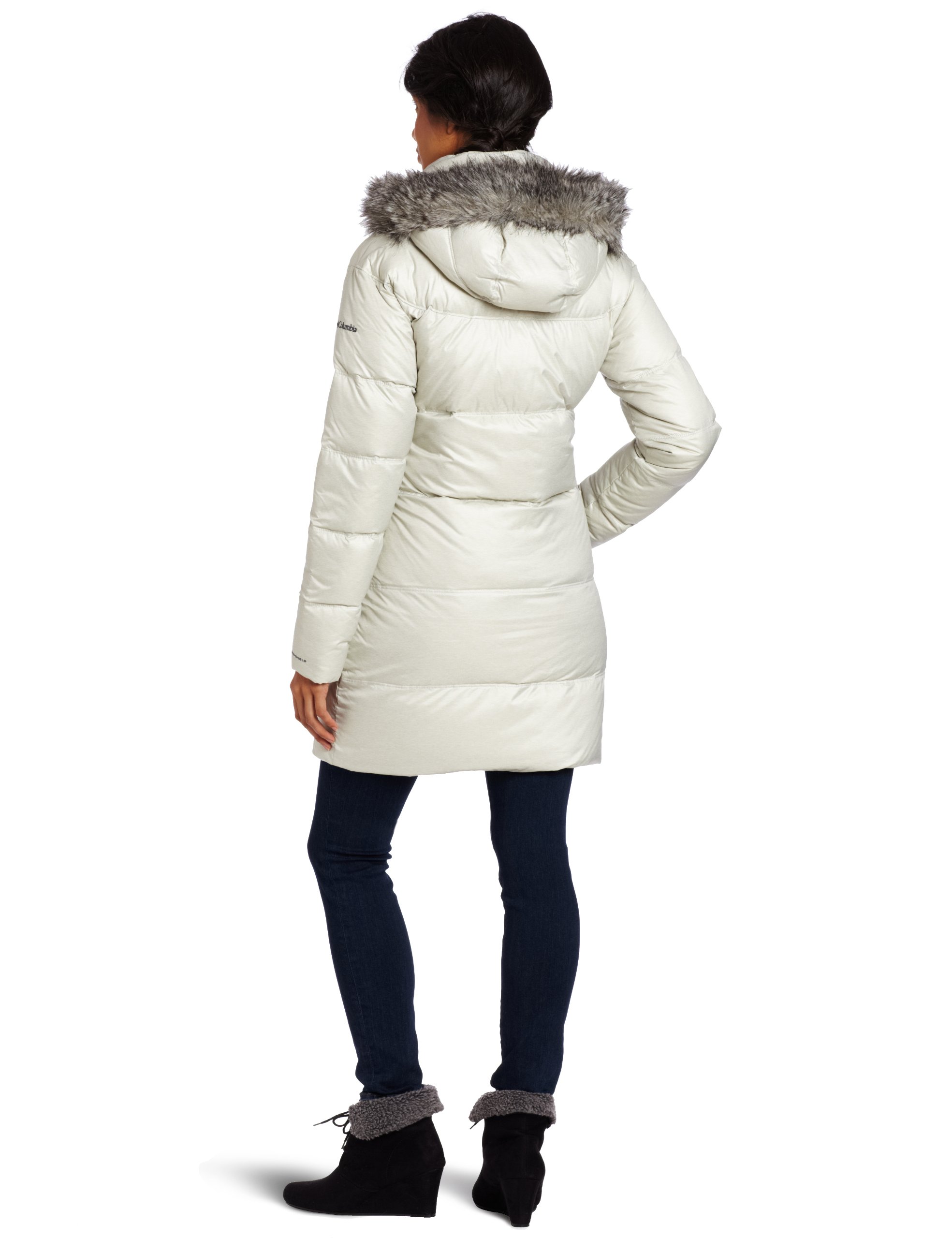 Columbia Women's Mercury Maven Down Jacket - Water-Resistant, 550 Fill Power Down, Removable Hood With Faux Fur