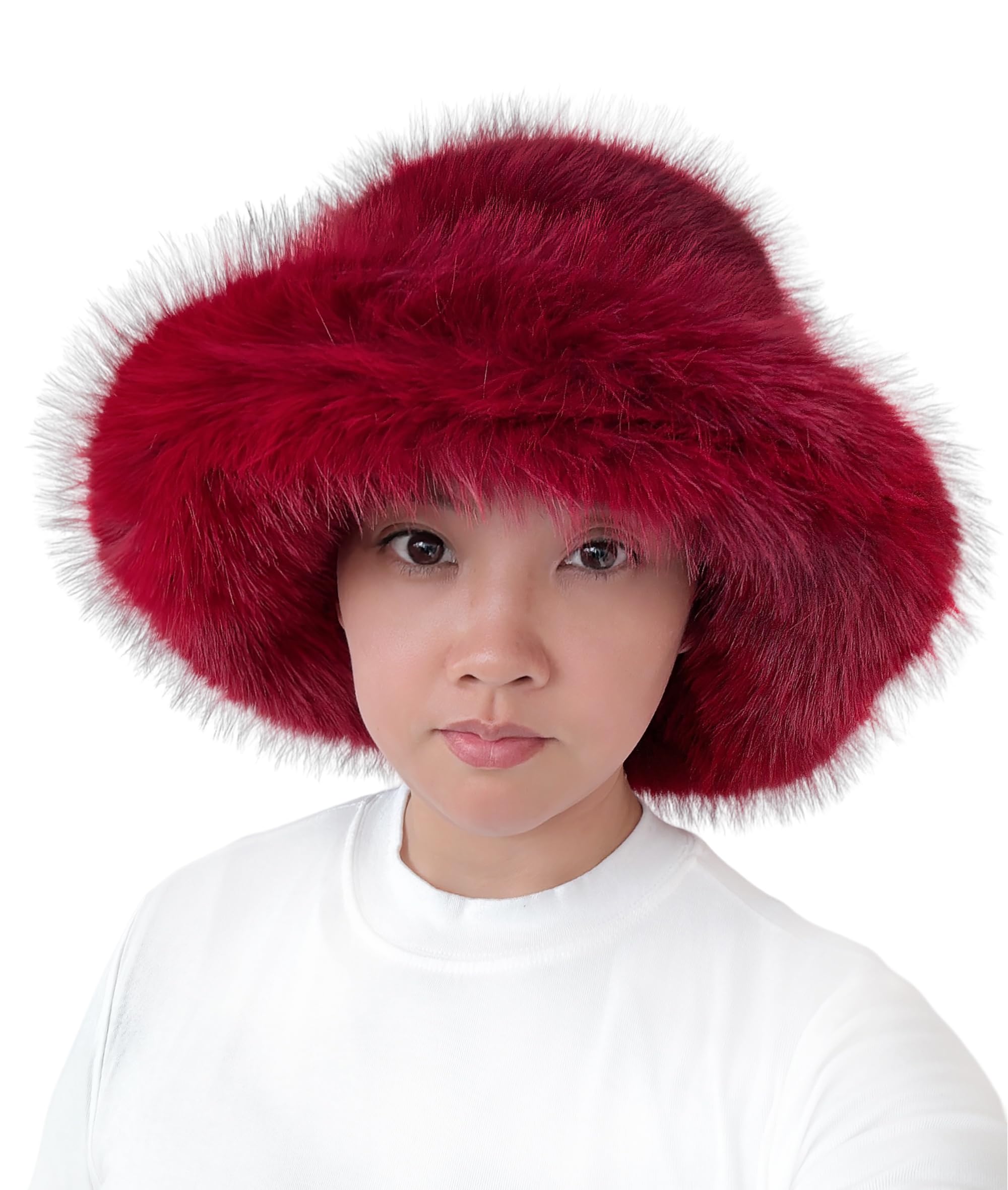 Oversized Winter Faux Fur Bucket Hat for Women - Long Pile  display picture 3