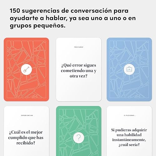 Miniatura 4 de BestSelf Rompehielo (Icebreaker Spanish) 150 tarjetas de conversación rápida Juego rompehielo para crear conversaciones reales, construir