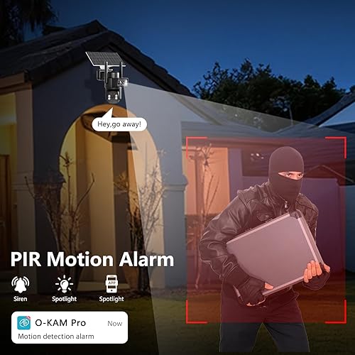 Miniatura 5 de BEENOCAM Cámaras de seguridad solar de doble lente inalámbricas para exteriores, WiFi de 0.08 oz y 0.18 oz, visión panorámica de 360inclinación,