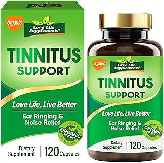 Tinnitus Relief Supplement, Natural Treatment for Reduce Ear Noise & Improve Hearing, Tinnitus Relief for Ringing Ears, 120 Capsules (2-Mon Supply)
