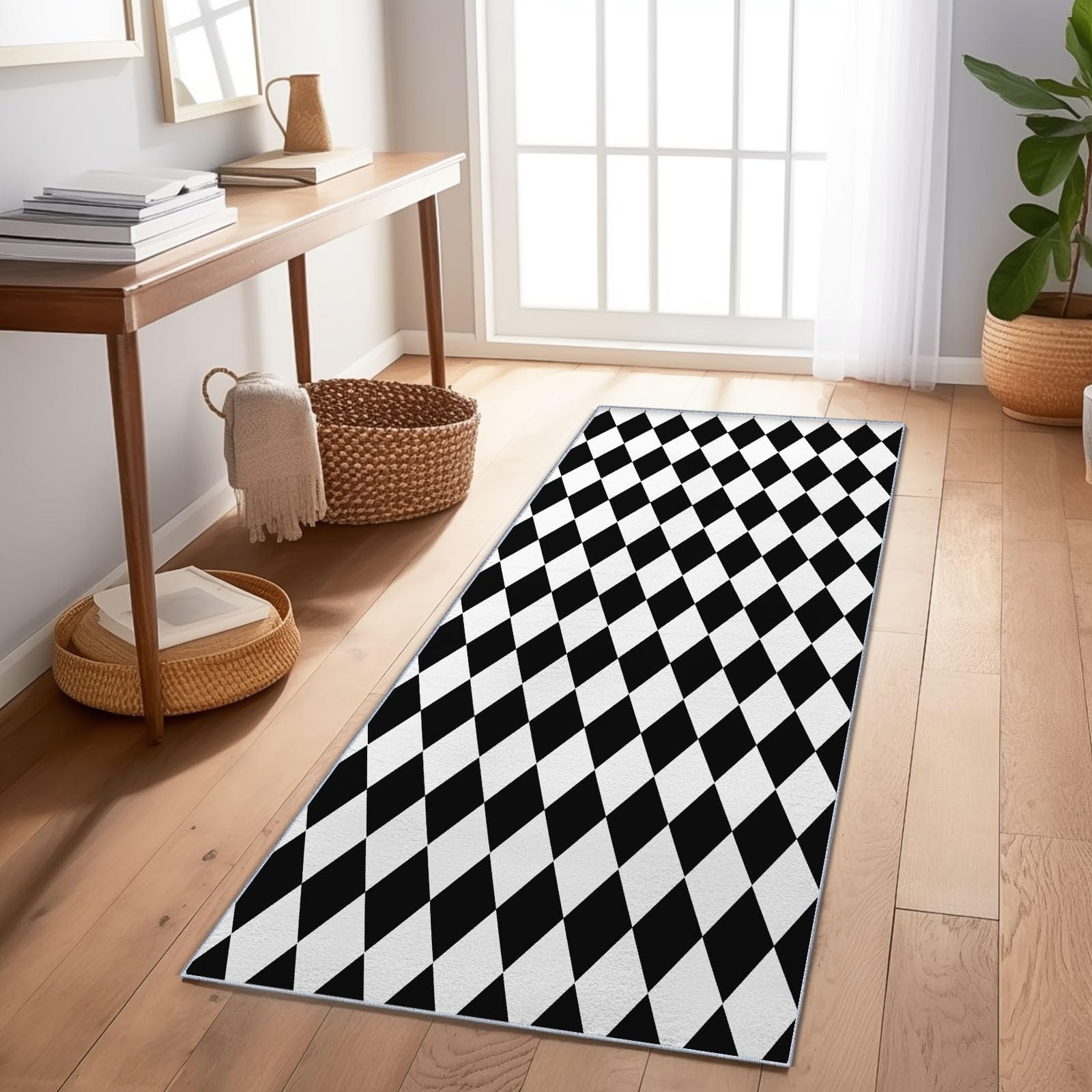 Tapis lavable en flanelle douce anti-glisse pour salon
