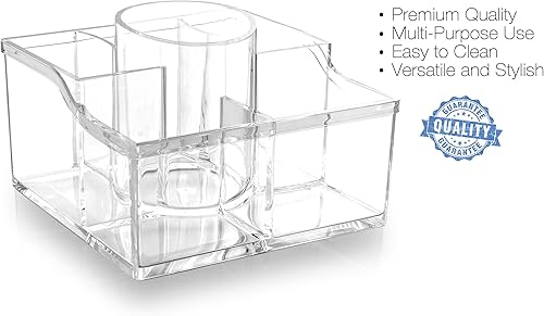 Miniatura 2 de BINO 'The Heiress' - Organizador de joyas y maquillaje, 6 compartimentos, transparente y transparente, para cosméticos