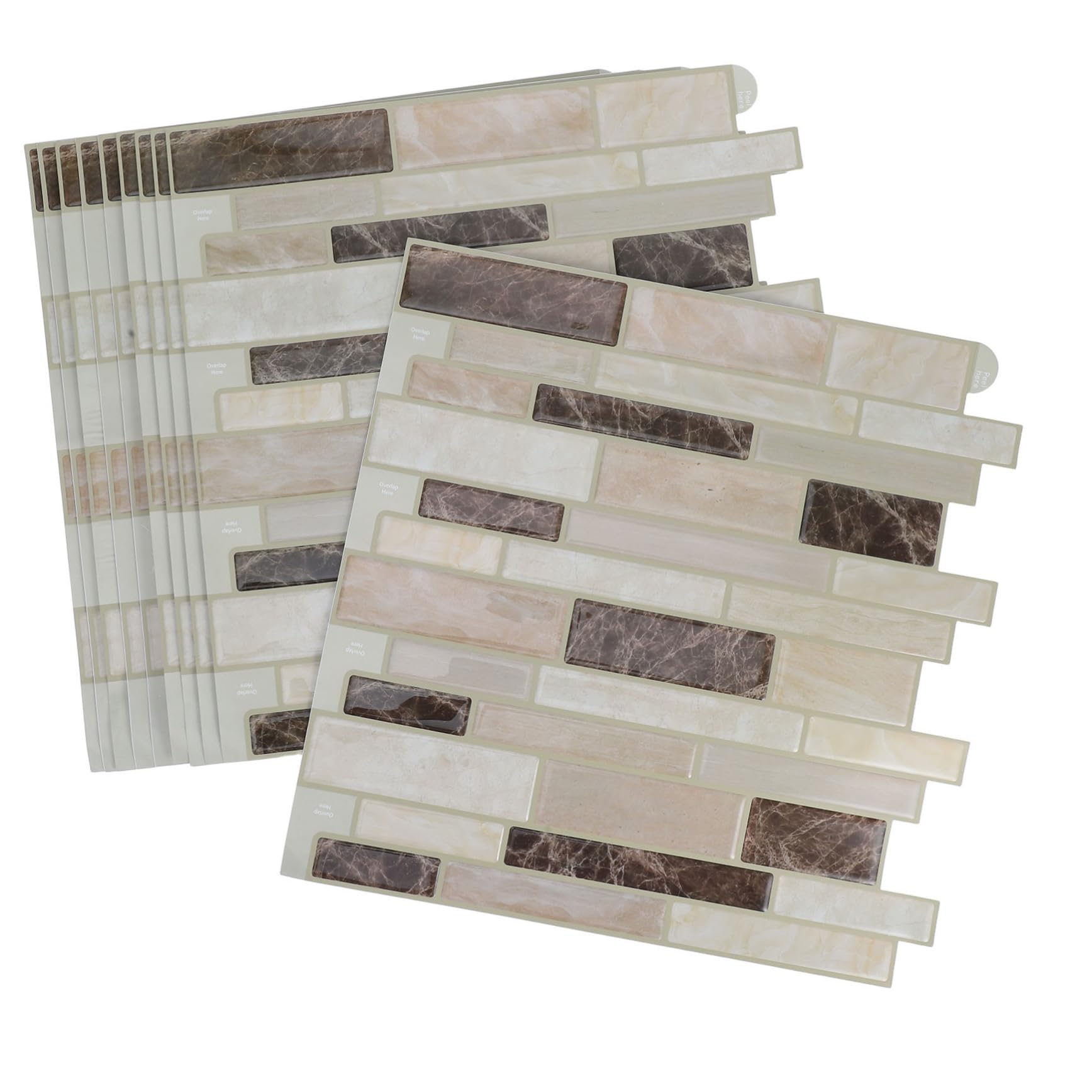 Panneaux muraux effet marbre dalles adhésives PVC luxe pour salle de bain