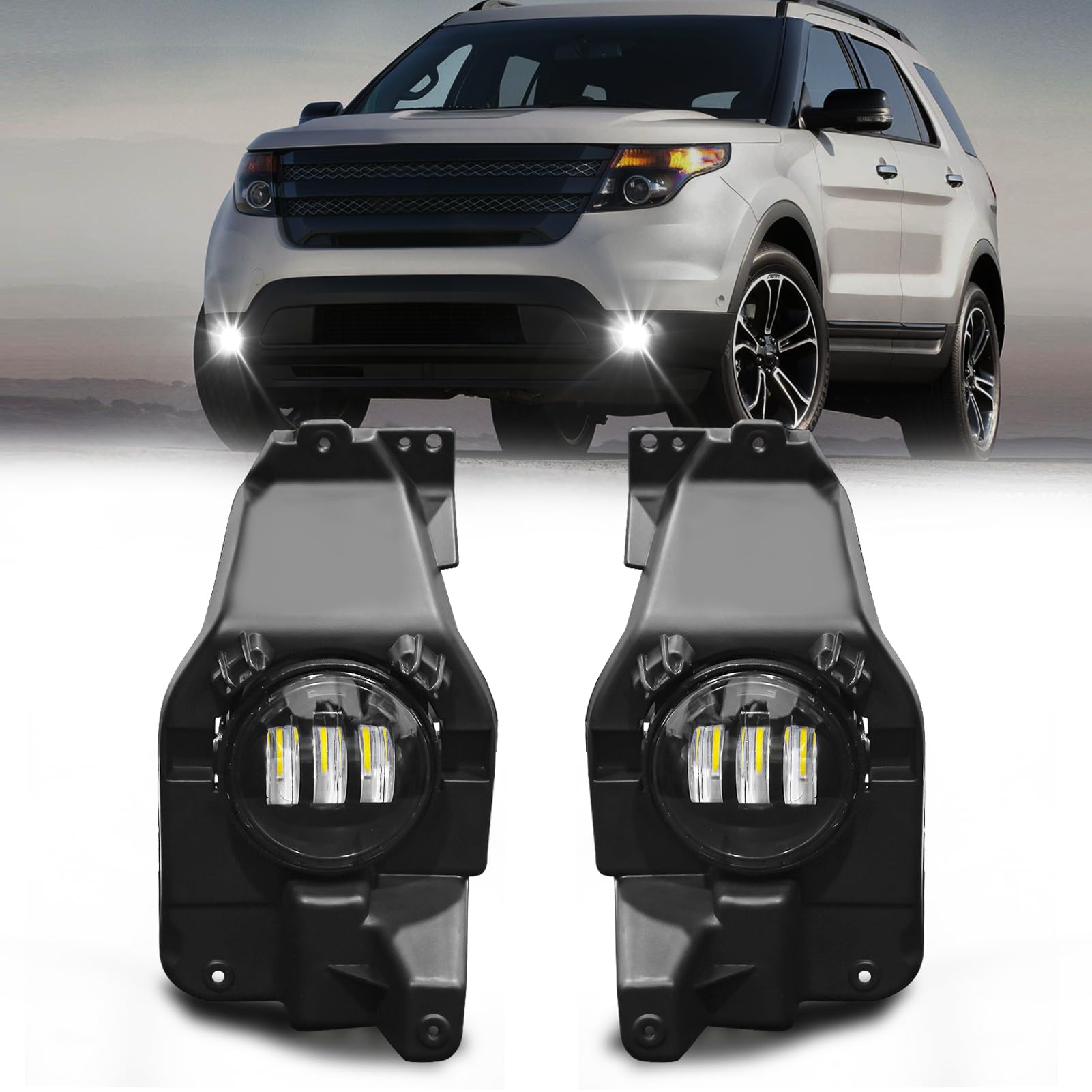 SINYATO LED Fog Lights Assembly Ford Explorer