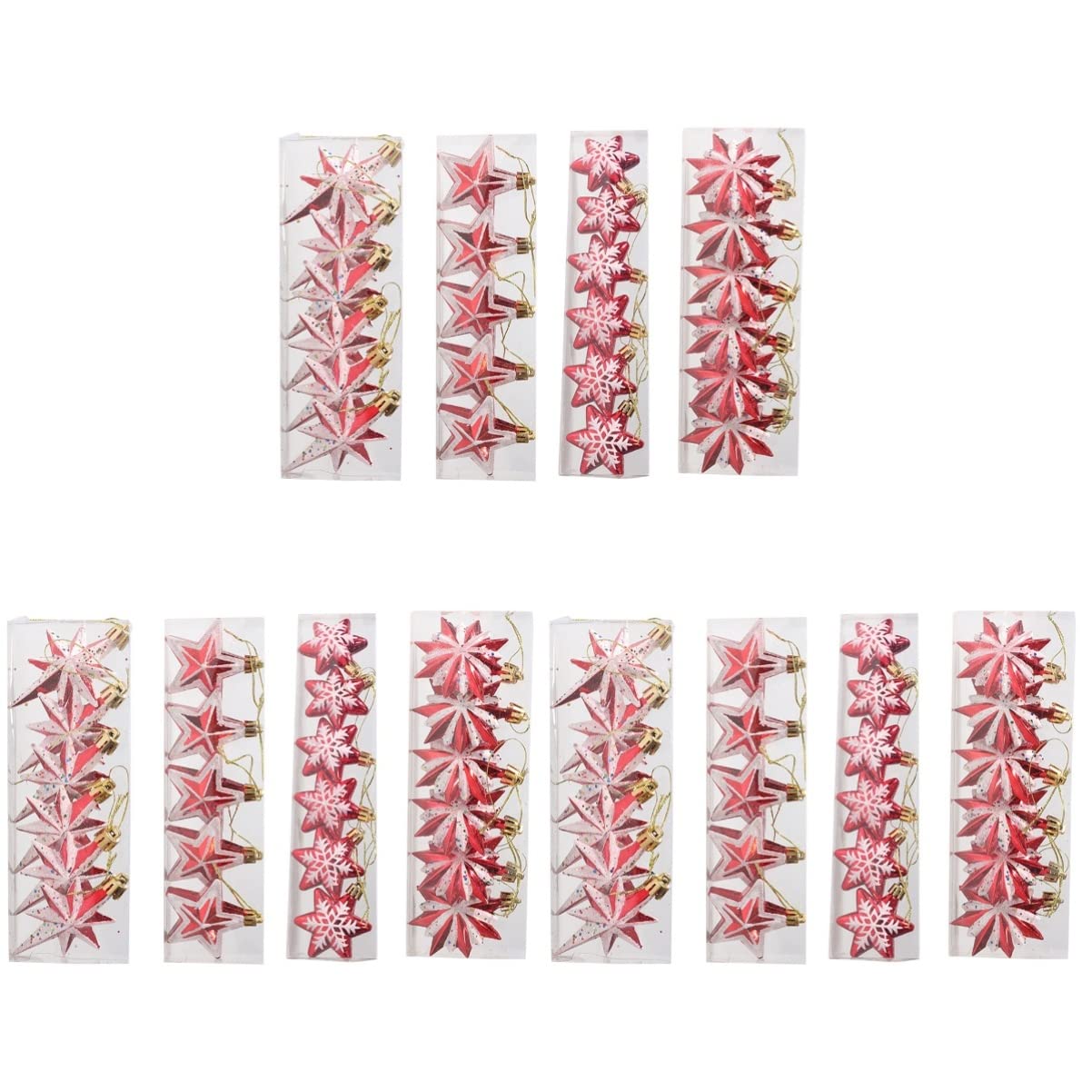 Amosfun 3 Juegos De Adornos Navideños De Estrellas Poligonales para Fiestas para Fotos De Pared De Árbol 23 Piezas X 3