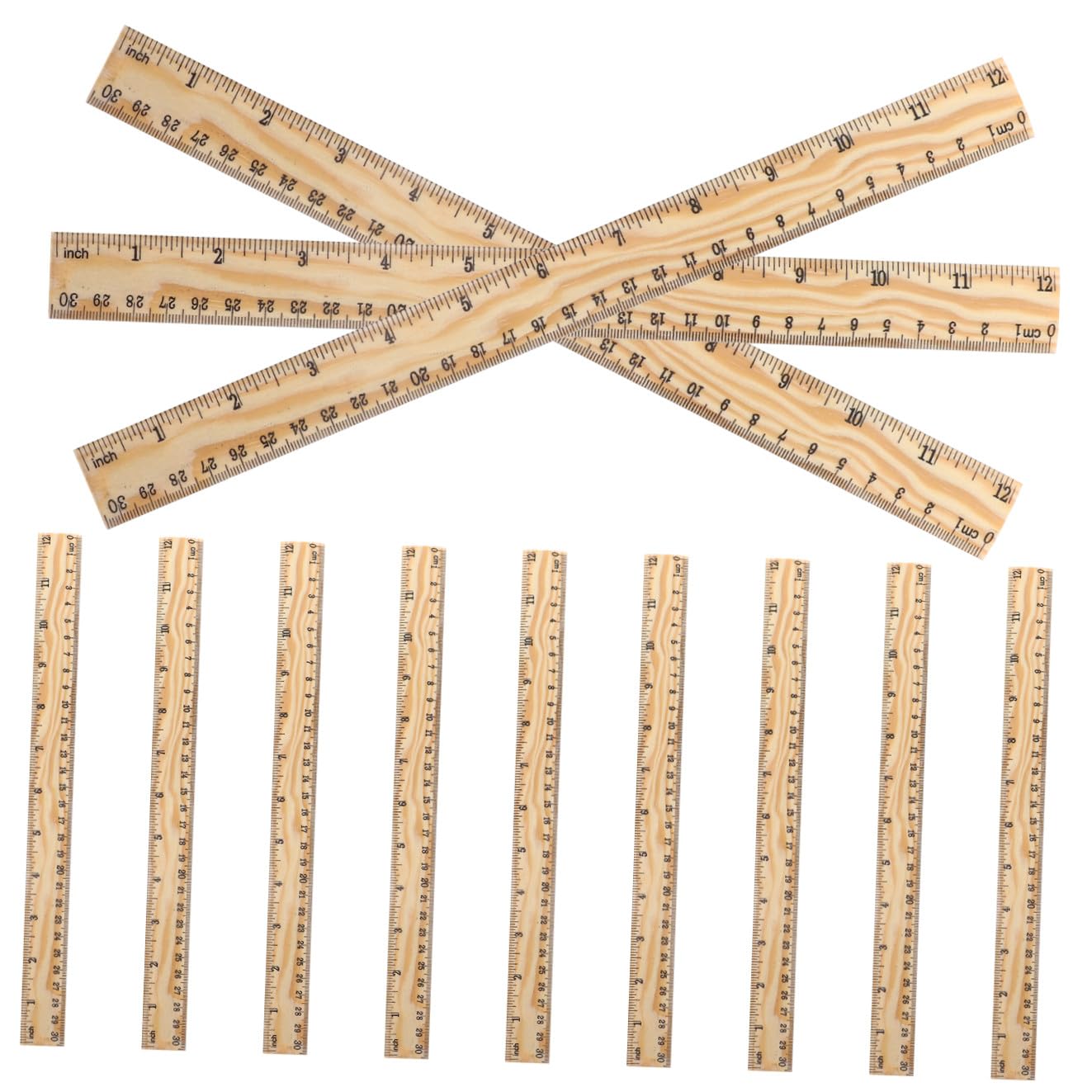Uonlytech 26pezzi Righello di Bambù in Legno Fai da Te Righello Sartoriale Strumento di Cucito per Sarte Domestiche per Cucito Legno
