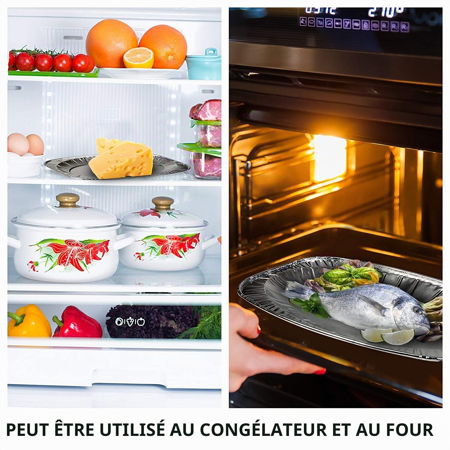 MATANA Lot de 20 Plateaux de Service en Aluminium 35 x 26 cm – Plateaux Jetables Buffet - Réutilisables, Bords Relevés, Profonds – Aluminium Alimentaire, Four & Congélateur – Traiteur & Apéritif