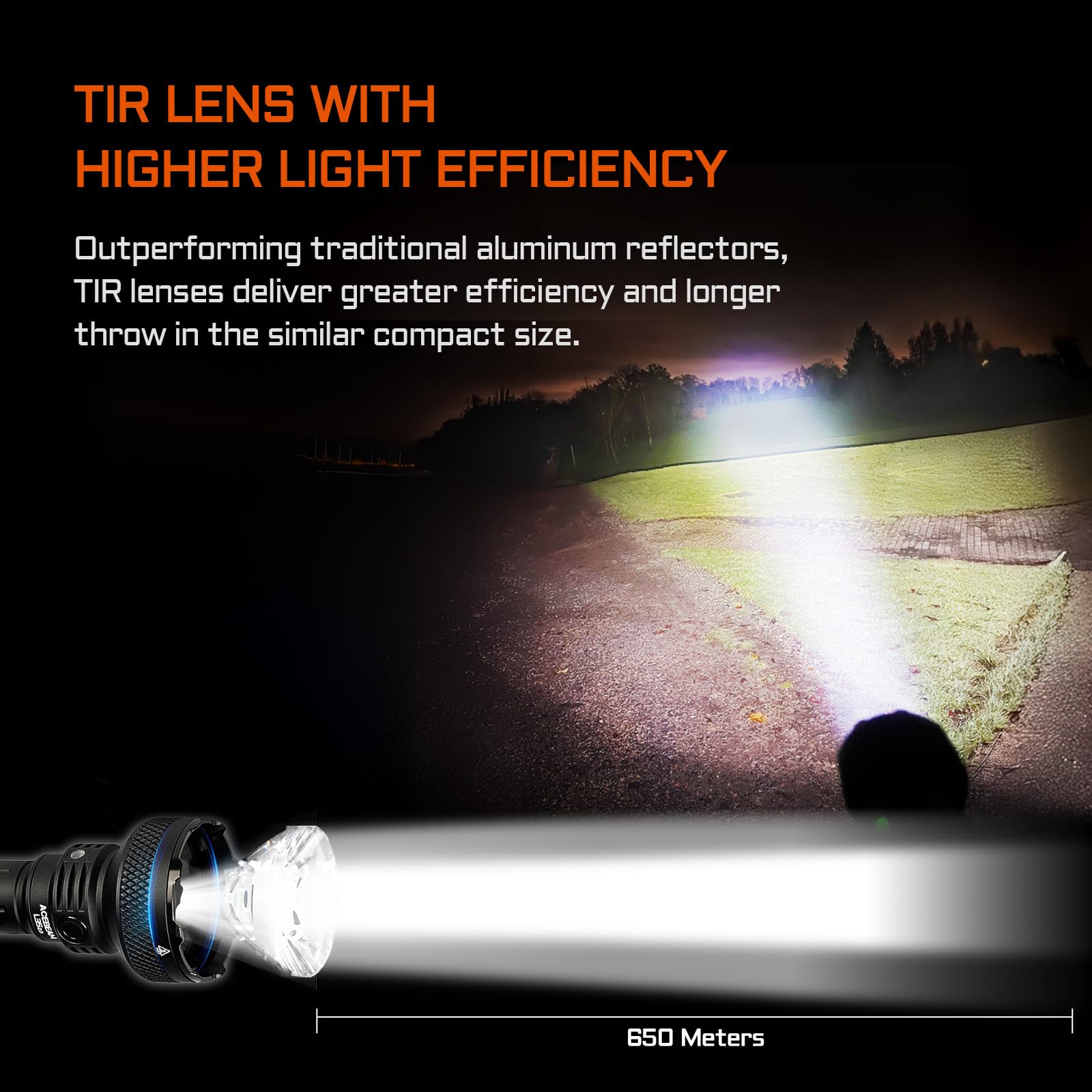 ACEBEAM L35 Tactical Flashlight, 5000 High Lumens Rechargeable