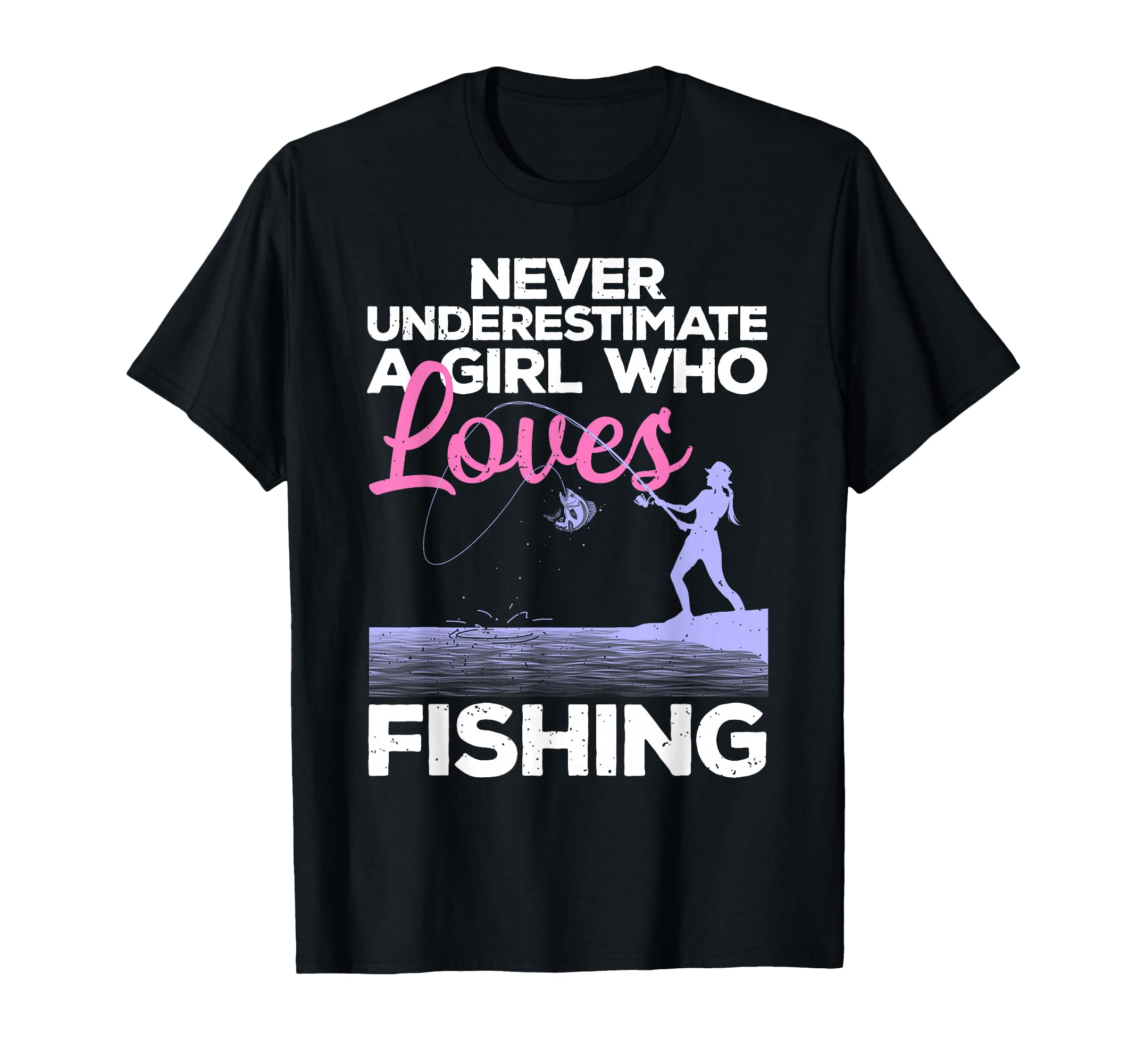 Cool Fishing for Women Girls Fisherman Fish Lure Saltwater T-Shirt Small