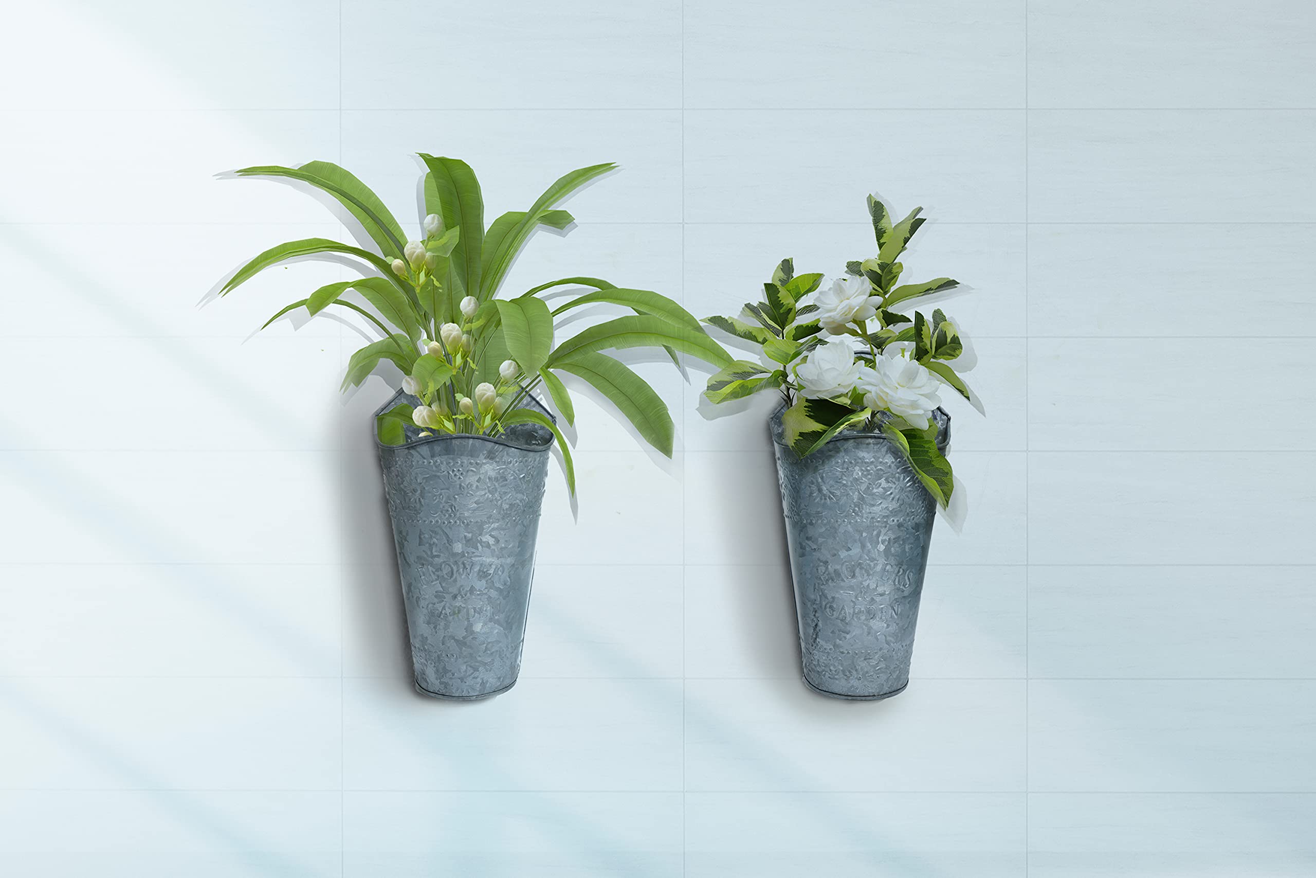 Happyyami Lot De 2 étagères Murales En Fer Pour Pot De Fleurs - Pour Jardin, Porche, Maison Ou Bureau