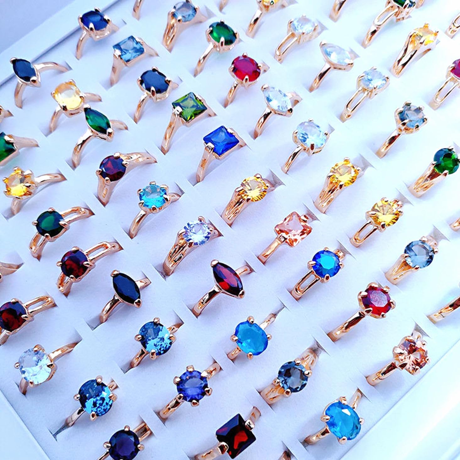 Colorful Gemstone Rings Fashion Ring Bulk Ring Wholesale Lot Zircon Stone Jewelry Birthstone Jewelry Stacking Rings