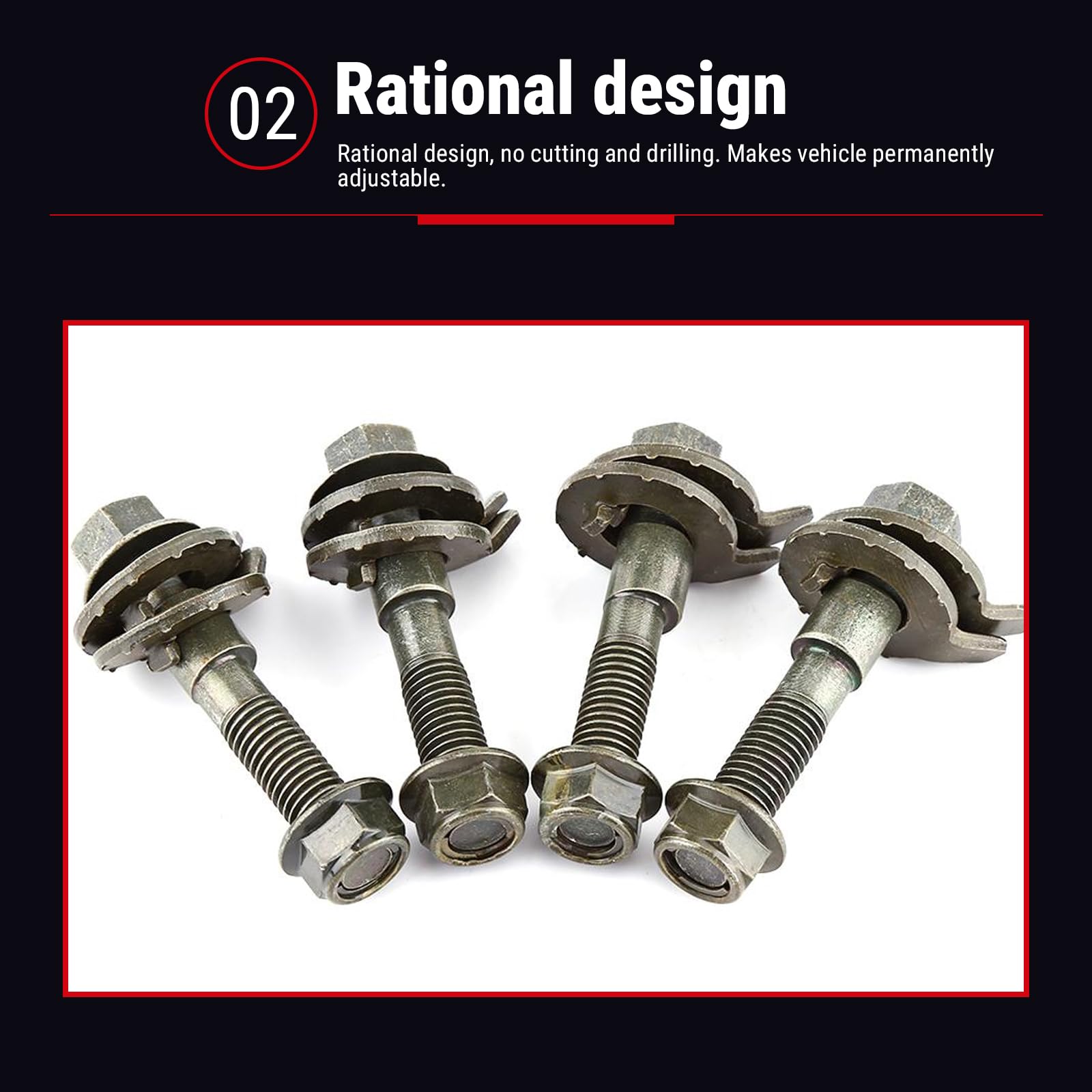 Auto Wiel Camber Bolt, 4 Stuks Auto 14mm Voertuigen Stalen Vierwieluitlijning Verstelbare Camber Kit Cam Bolt