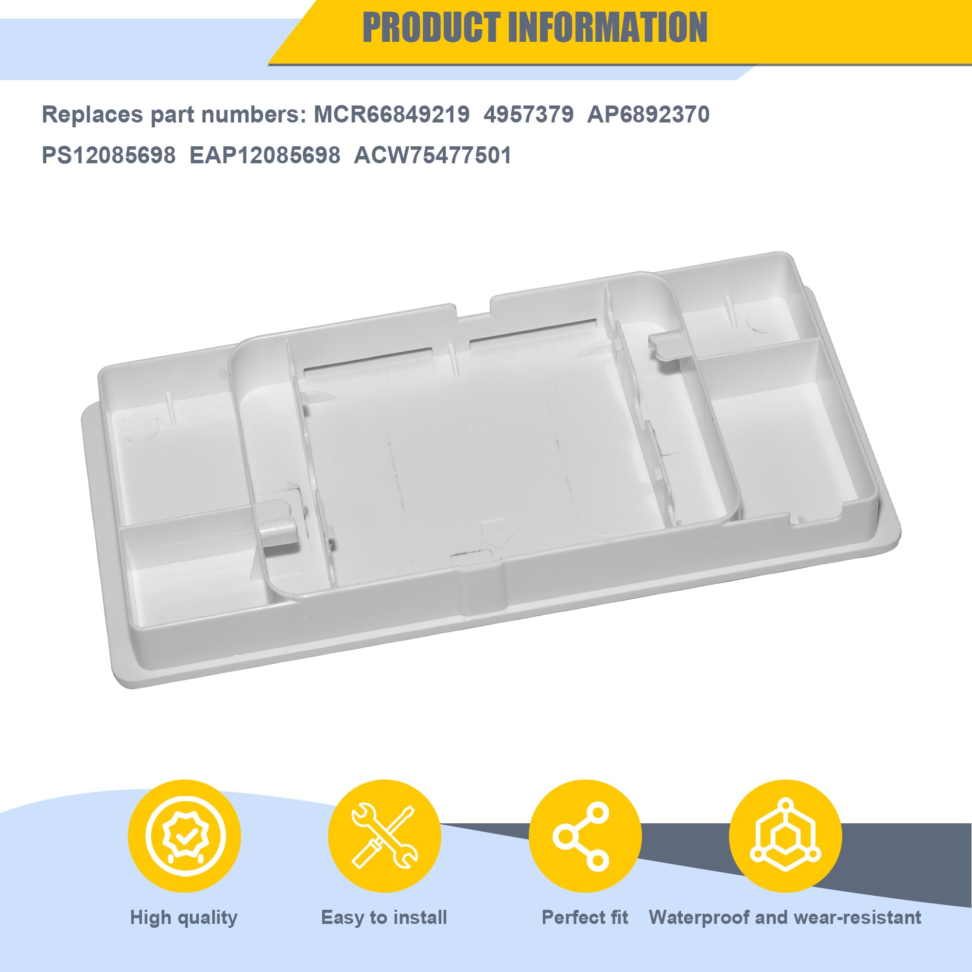 MCR66849208 - Cubierta de filtro de aire compatible con LG Refrigerator Fresh Air Filter Assy, repuesto para MCR66849219, 4957379, AP6892370, PS12085698, EAP12085698, ACW75477501