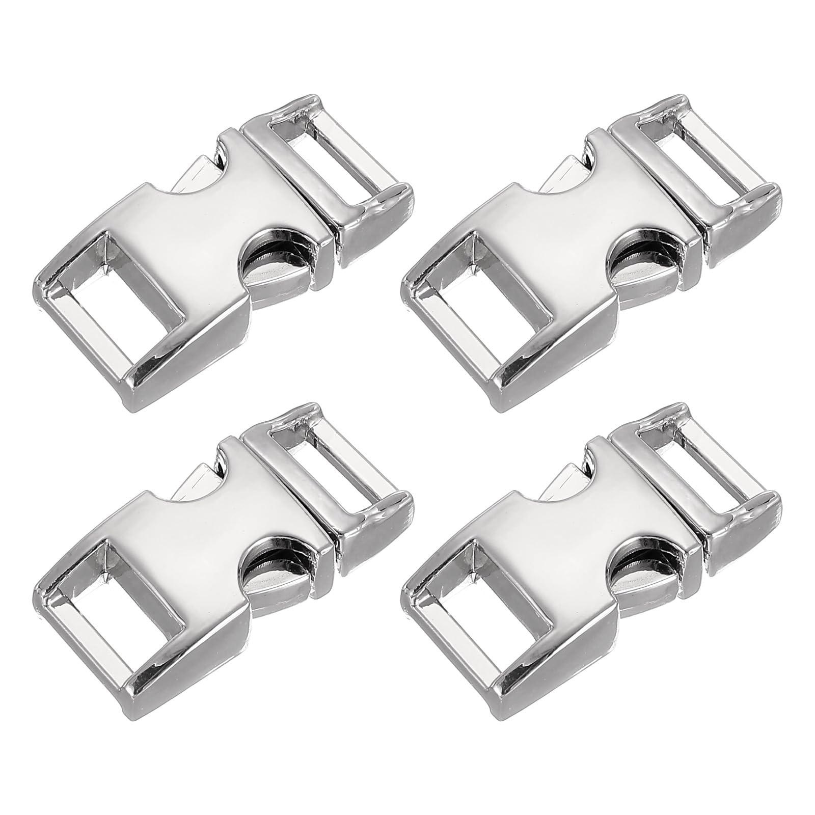 PATIKIL Metal Buckle, 4 Pack Quick Side Release Clips for Luggage Belt Strap Backpack Webbing(0.6" x 1.3", Silver)