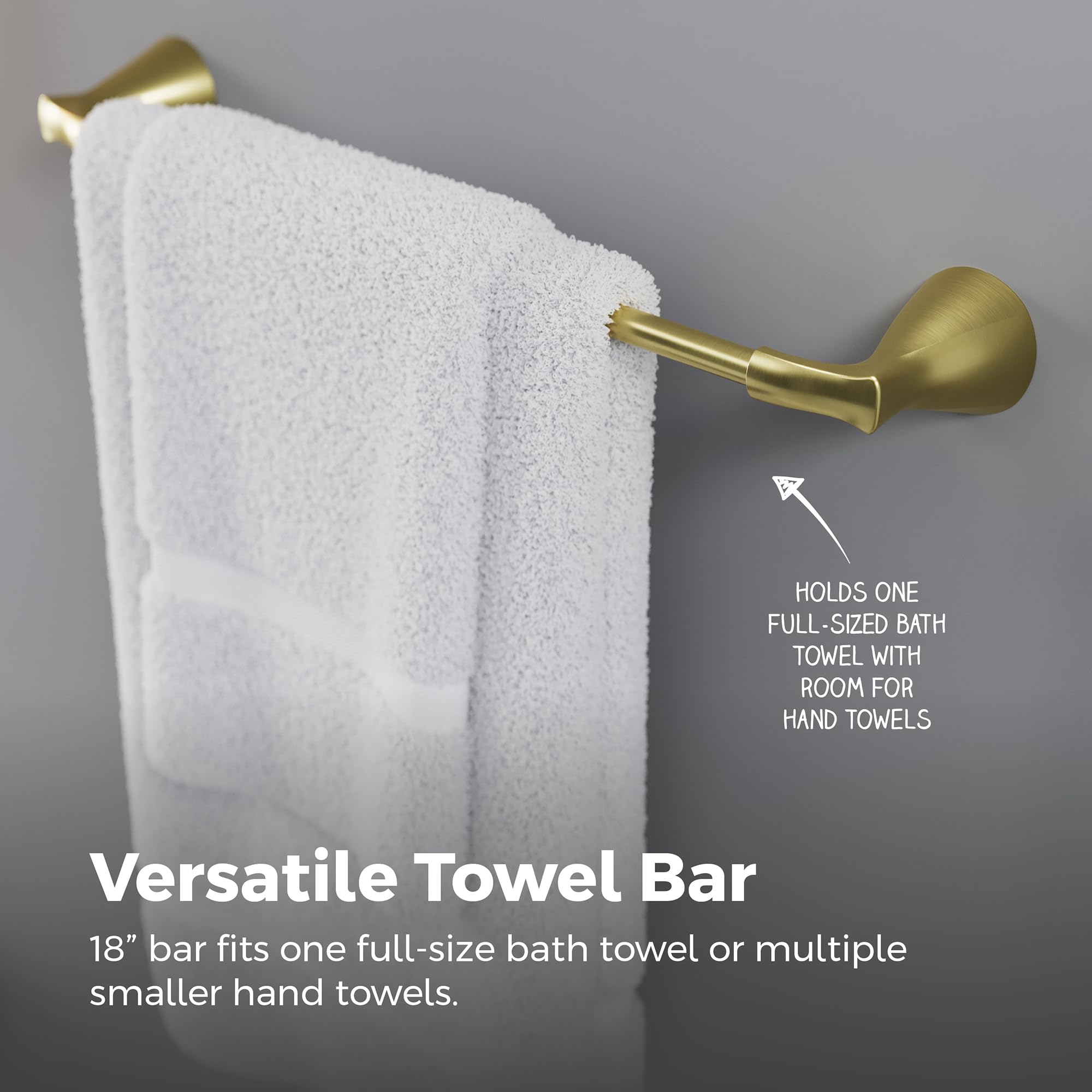 Pfister Willa BTBWLL1BG - Barra portasciugamani da bagno, 45,7 cm, montaggio a parete, avvitabile, finitura oro spazzolato