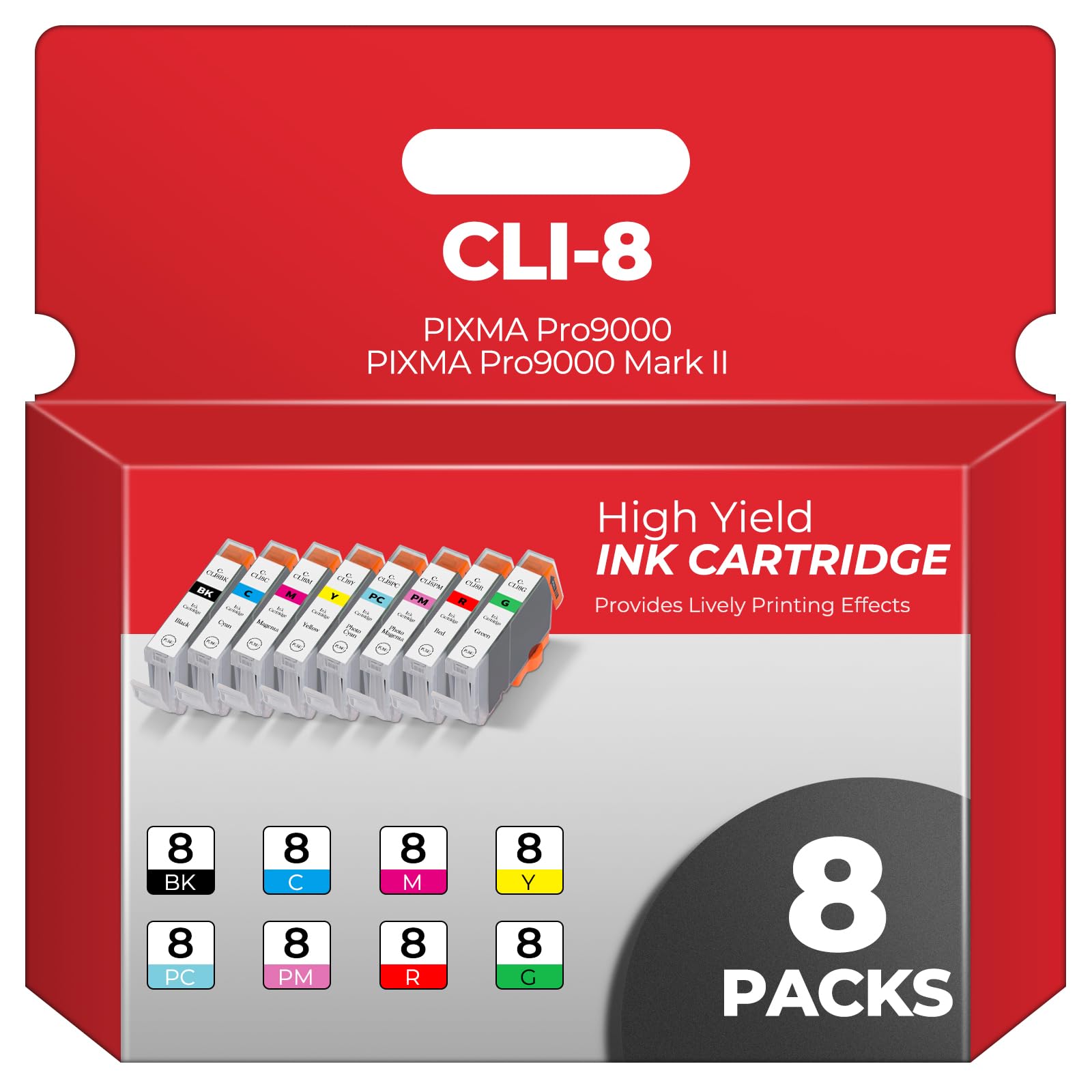 CLI-8 Ink Cartridges PIXMA Pro9000 PIXMA Pro9000 Mark II Compatible with Canon CLI8 Ink Cartridges Combo Pack Compatible for CLI8 PIXMA Pro9000 PIXMA