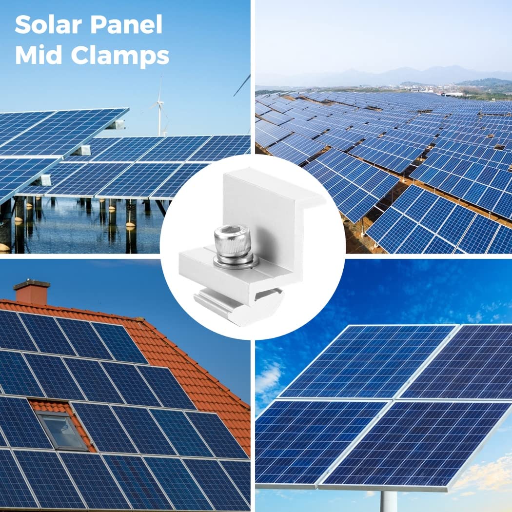 Uchwyt do panelu słonecznego, 10 szt. zacisków solarnych, aluminiowe wsporniki montażowe PV, klipsy Z do paneli 30 mm, do montażu paneli słonecznych