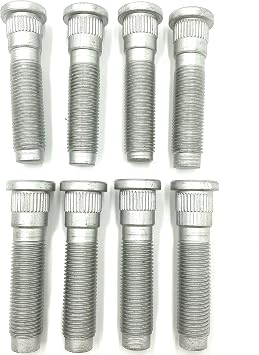 Set of 8 Wheel Stud Silver Metal Compatible with Mopar Ram 2500 3500 6509866AA