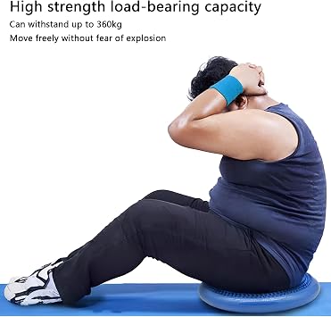 Balance Pad, Inflatable Core Trainer, Balance Ball, Training Cushion, Chair Sensation Pad, Inflatable Anti Slip Stability Board For Physics, Posture, And Fitness, Including Inflator(33cm*4cm)