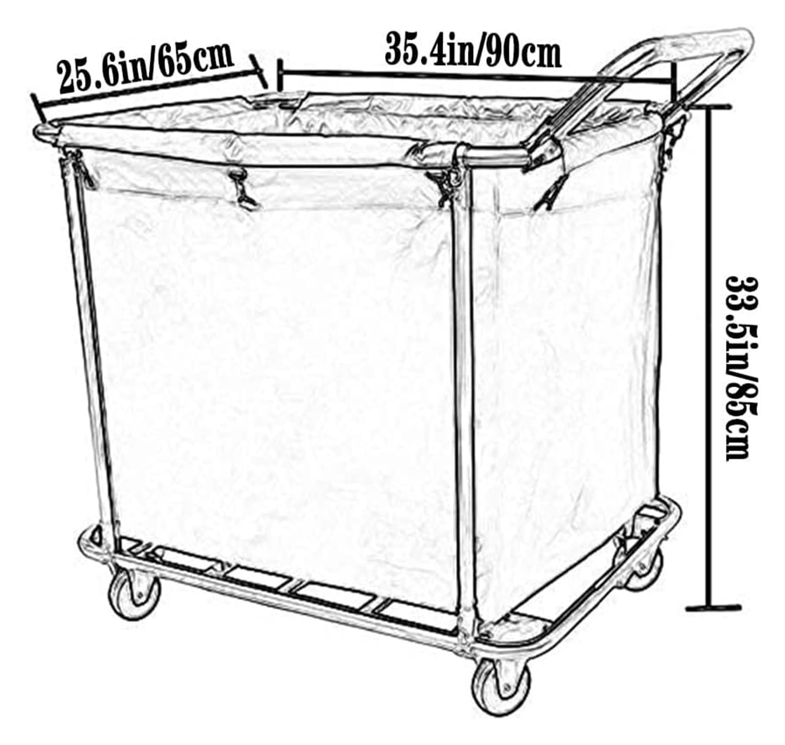JINMLBO Laundry Cart On Wheels Heavy Duty Laundry Sorter Cart Commercial Laundry Basket with Rolling Wheels,Removable Bags and Stainless Steel Frame, Support 220kg(4 Tube)