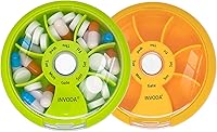 Vista 1 de INVODA - Organizador semanal de pastillas con 7 compartimentos, pastillero giratorio para medicación diaria y vitaminas - Estuche portátil de viaje