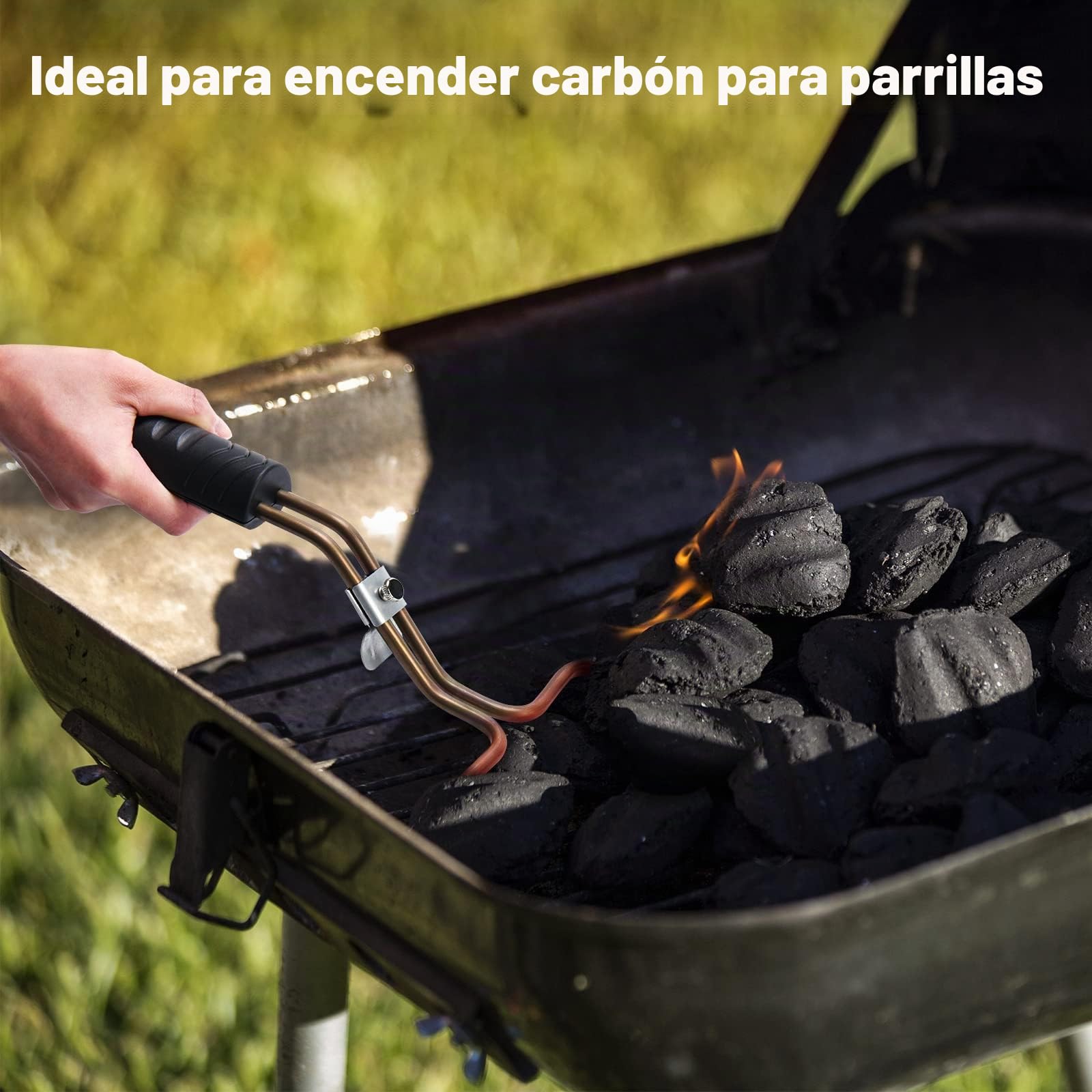 Kitosun Encendedor Eléctrico de Barbacoa - Calefactor carbón Encendido fácil y rápido de briquetas, sin chispas ni Llamas, Elementos de Bobina de Acero Inoxidable 304 (700 W)