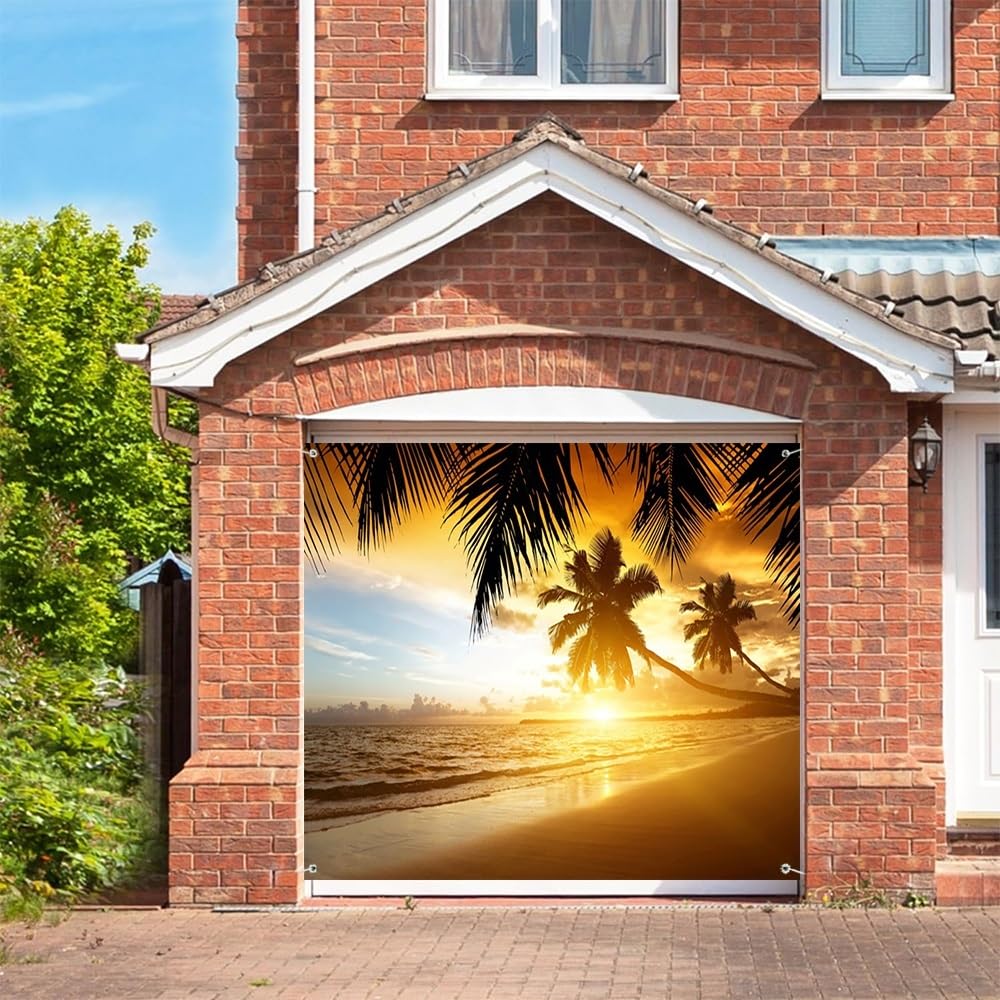 Amazon.com: Leyiyi 7x8ft Tropical Beach Island Garage Door Banner