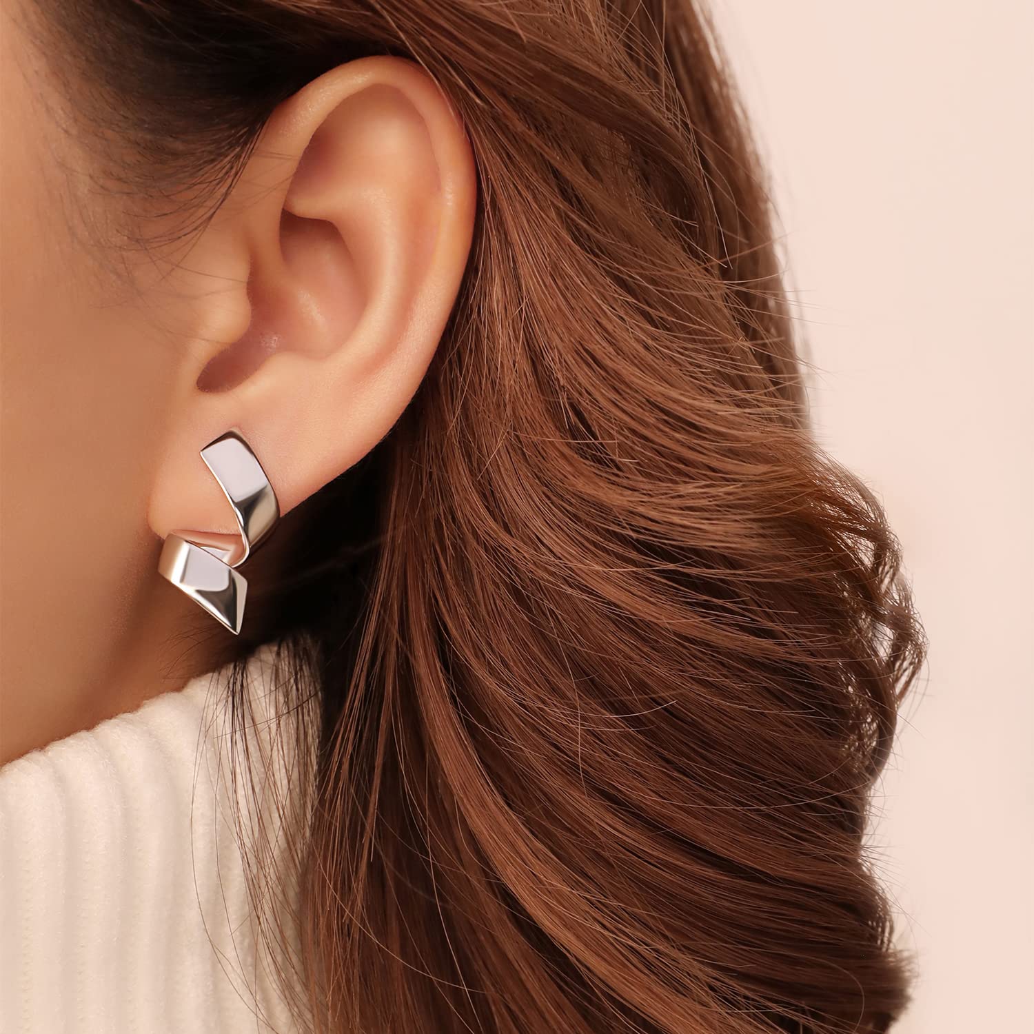 925 Orecchini a tortiglione in argento Sterling per donne Orecchini in oro Dainty fatti a mano Orecchini di Natale ipoallergenici Regalo per ragazze, Oro