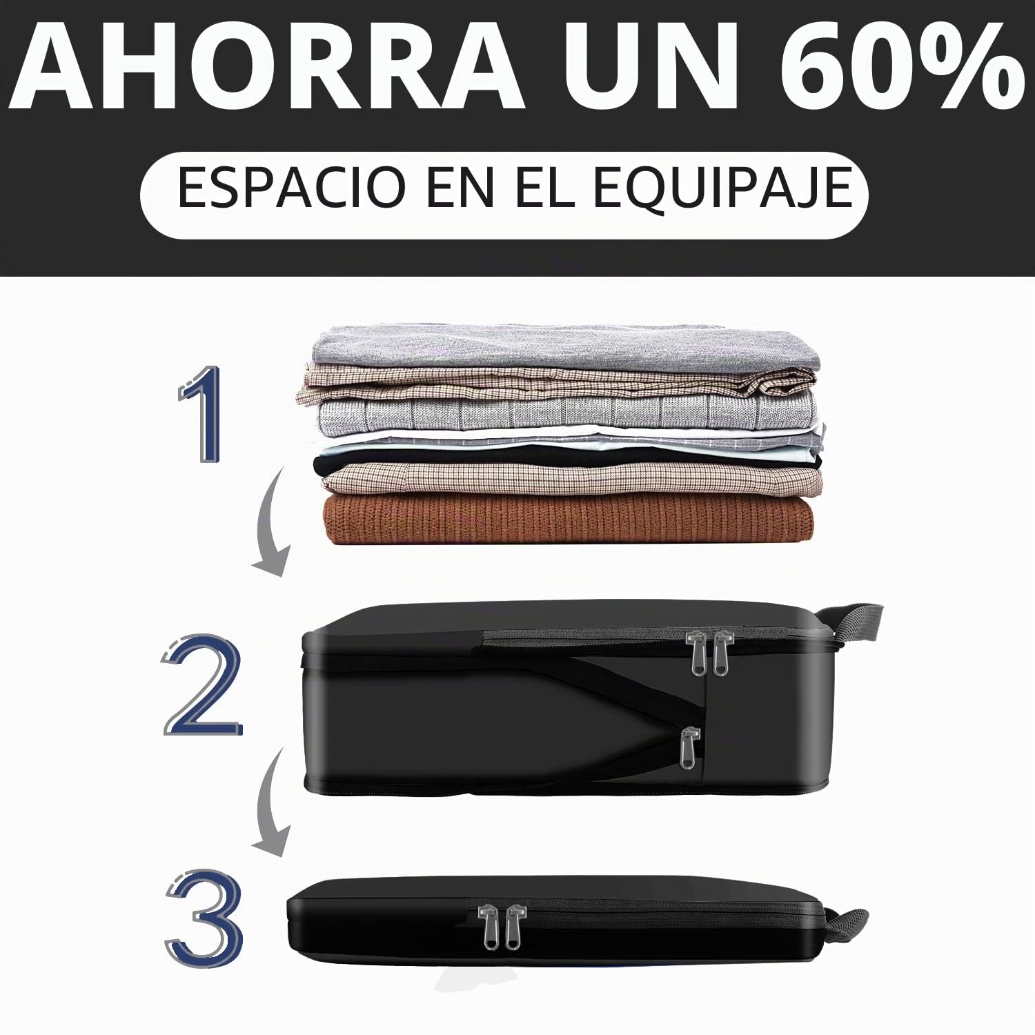 Eono Organizadores de Viaje de compresión expandibles, Impermeable Organizador de Maleta, Cubos de Embalaje, Compression Packing Cubes