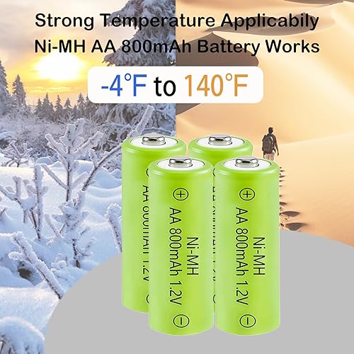 Miniatura 8 de Baterías recargables de 1.2 V AA tamaño 800 mAh, doble A, batería NiMH precargada de alta capacidad para luces solares de jardín, antifugas,