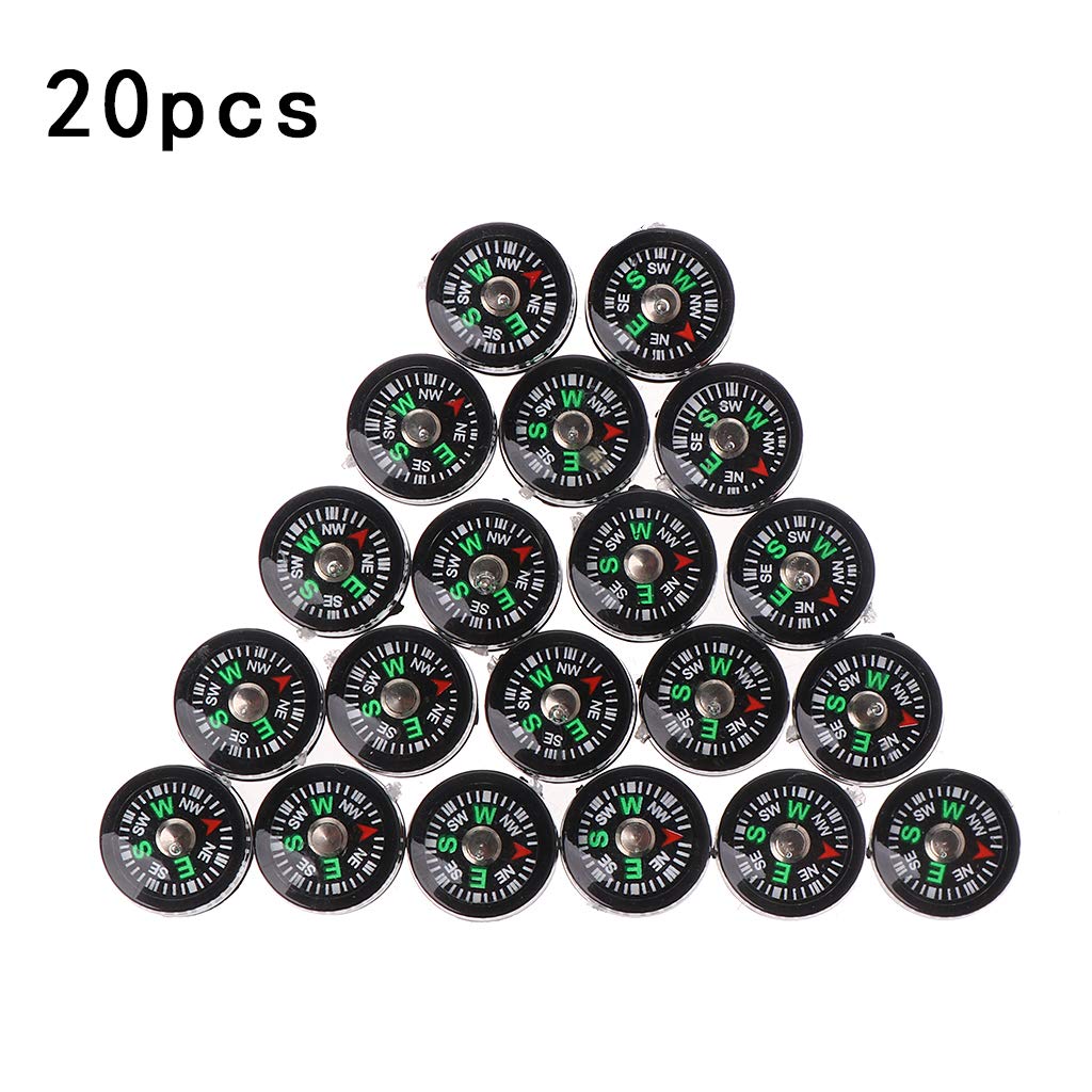 Acahhotxx 20Pcs Mini Pocket Button Survival Small Compasses for Hiking Camping Outdoor Diving Sighting Wrist Compass