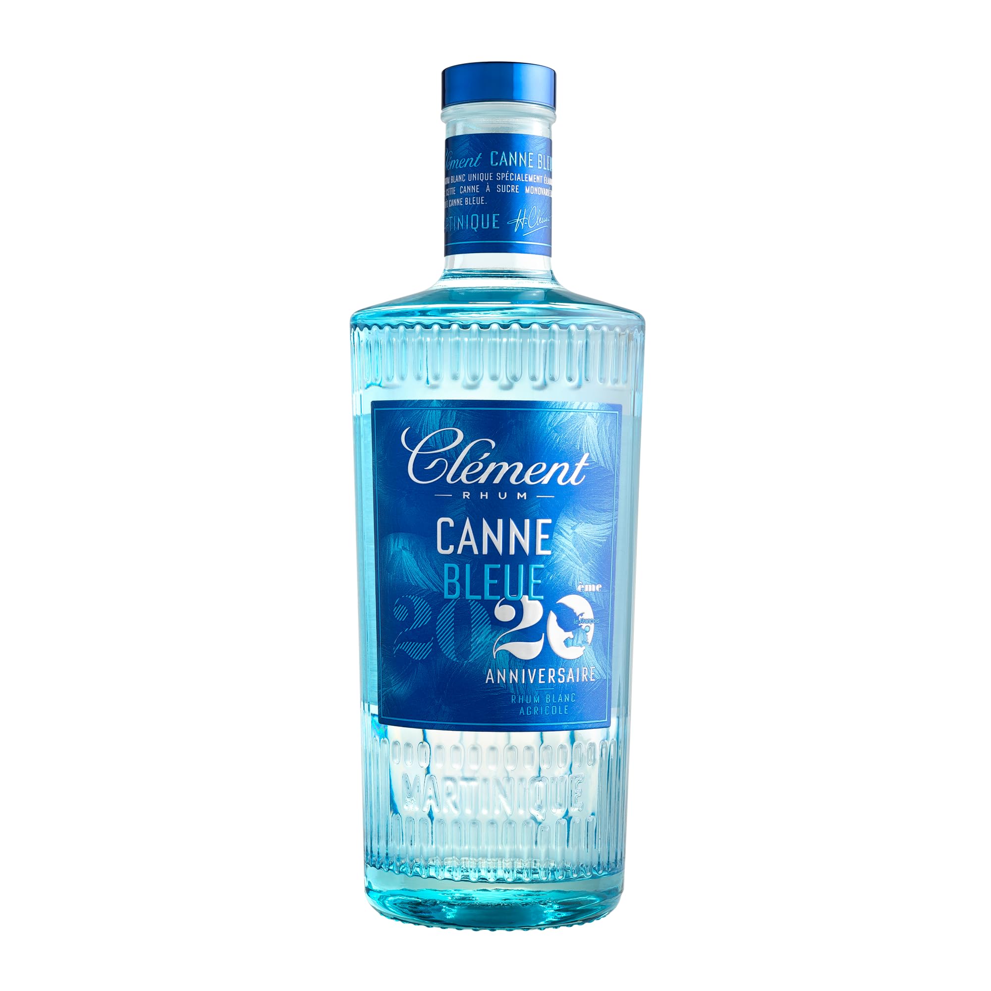 Rhum Clement Canne Bleue: Vintage 2020: Blue Cane Agricole White Rhum / 100% blue sugarcane/Distilled and bottled in Martinique / 50% vol, 700ml/ perfect for Ti'Punch, short and long drinks