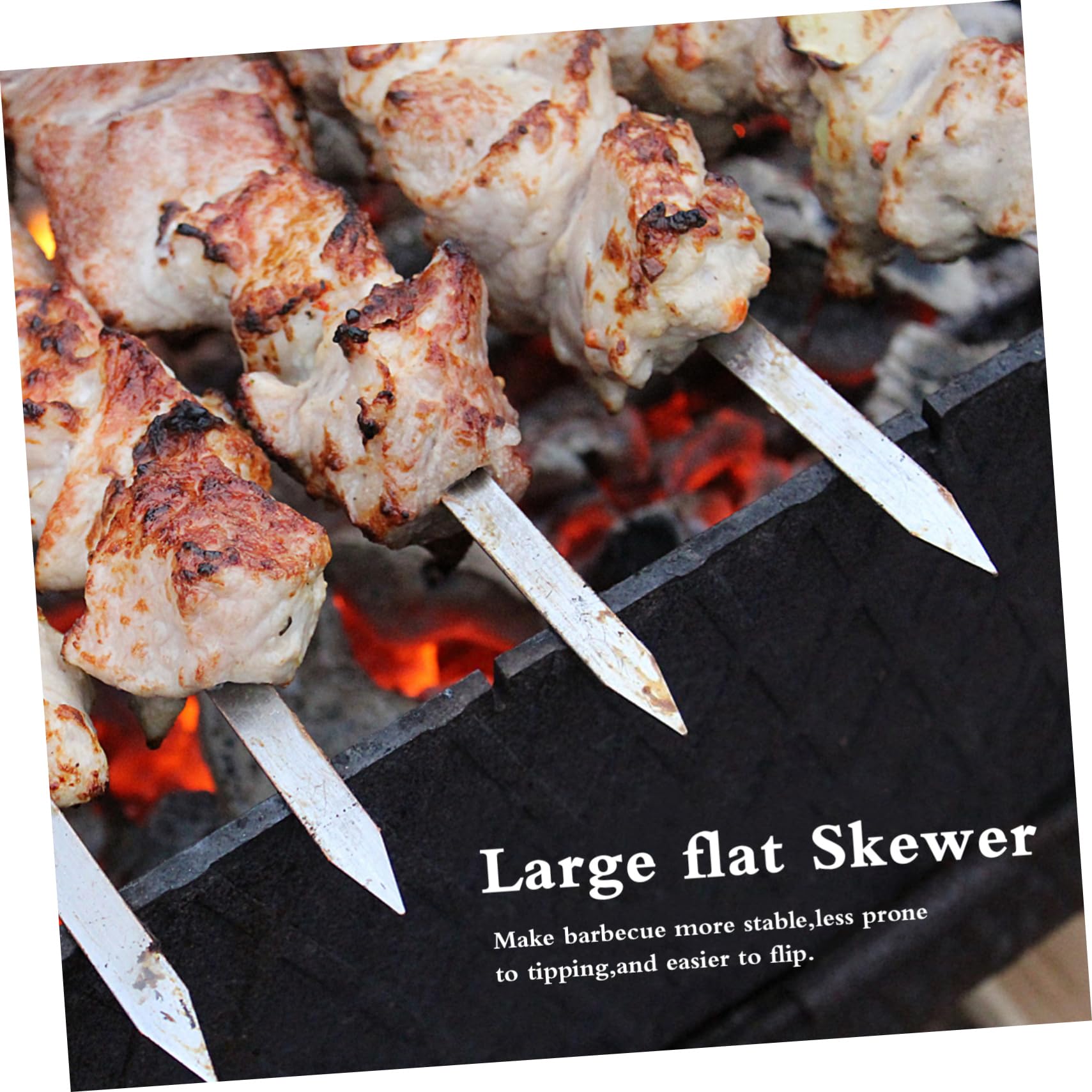 8 Pezzi Spiedini Barbecue in con in Legno Leggero Spiedini Doppi e Singoli per Grigliate Sicure e Riutilizzabili Accessori Bbq per Carne e Verdure Colore Casuale