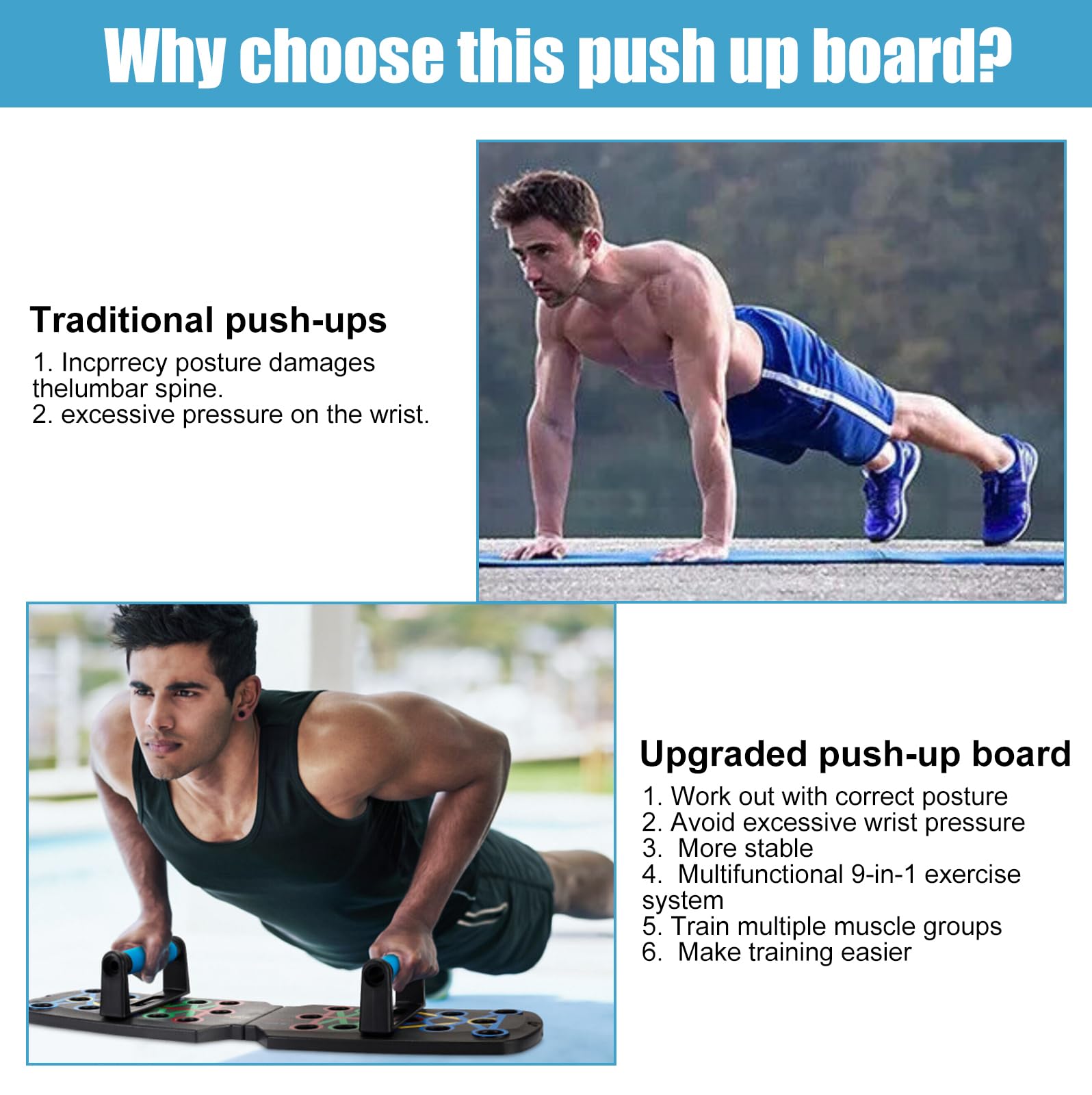 Premium - Set di flessioni e push-up per allenamento completo e flessioni efficaci