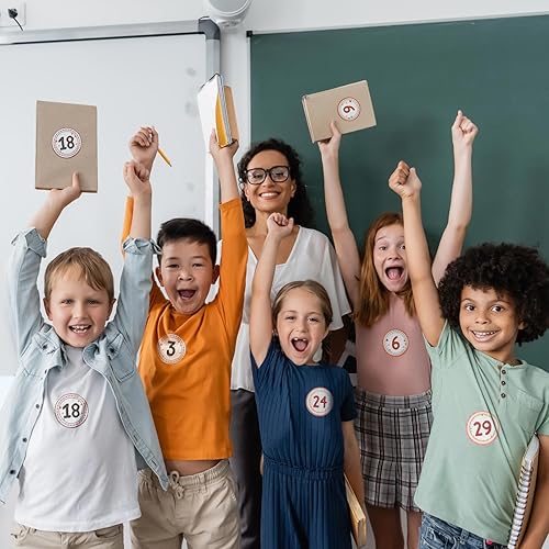 Miniatura 6 de Lincia 40 recortes numéricos de 1 a 35 recortes para tablón de anuncios y 5 tarjetas en blanco, números de calendario para el aula con 8 hojas de