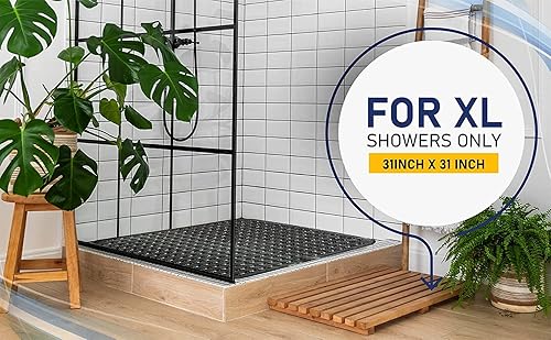 Miniatura 9 de ENKOSI Tapete de ducha cuadrado extra grande antideslizante  31 x 31 pulgadas XL  Tapete de ducha cuadrado para suelos de ducha  Ventosas seguras y